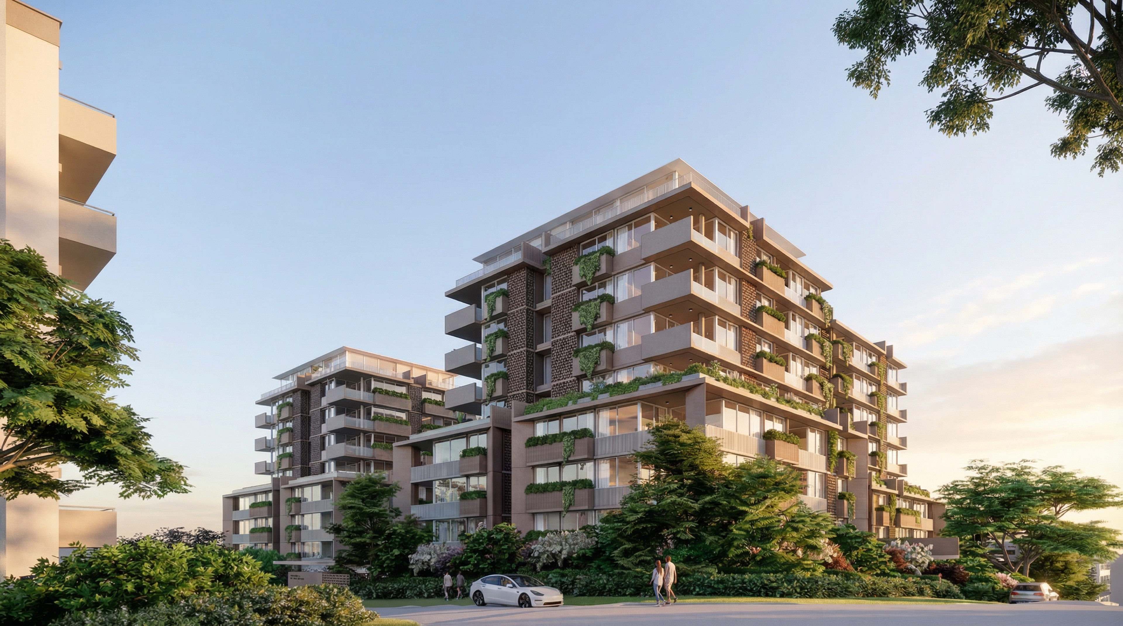 Exterior render of Edwards & Rosedale Apartments.