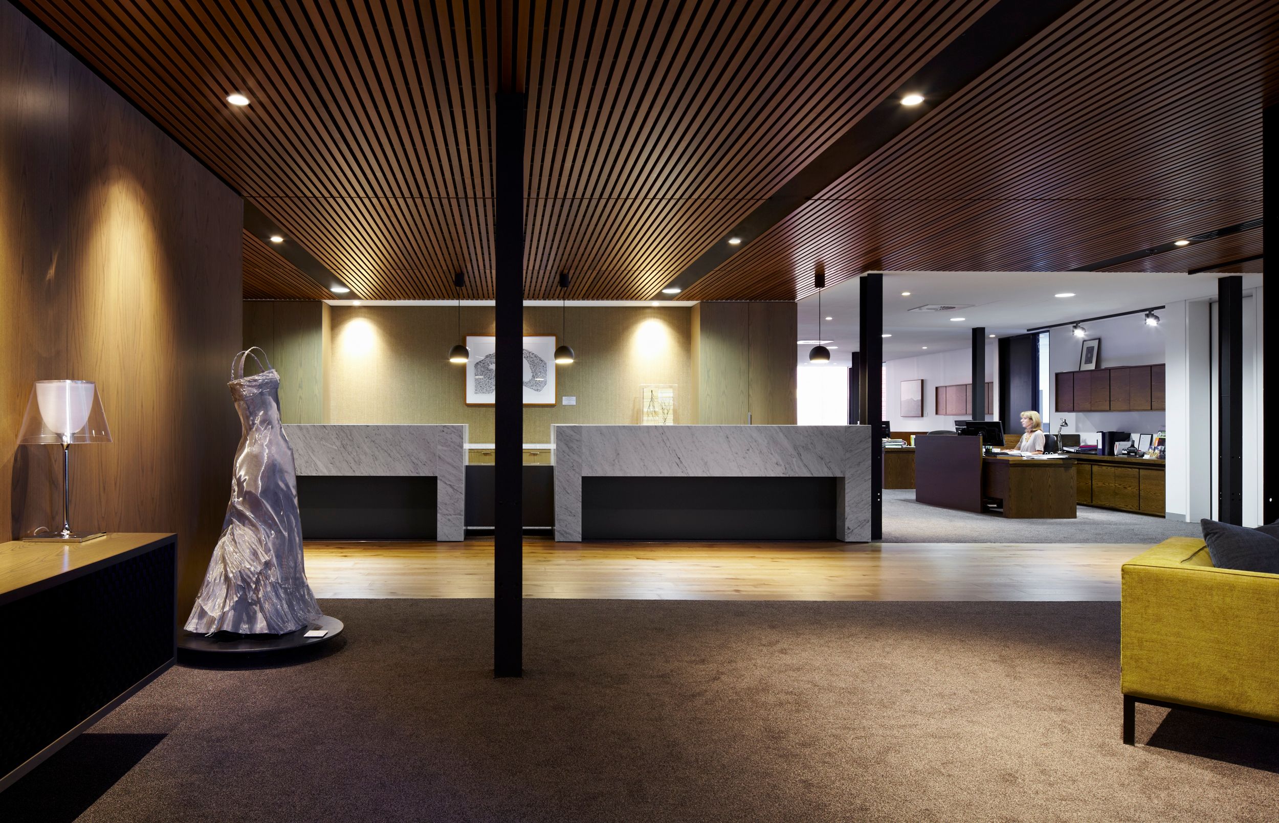 Reception space of The Chancellery at Deakin University.