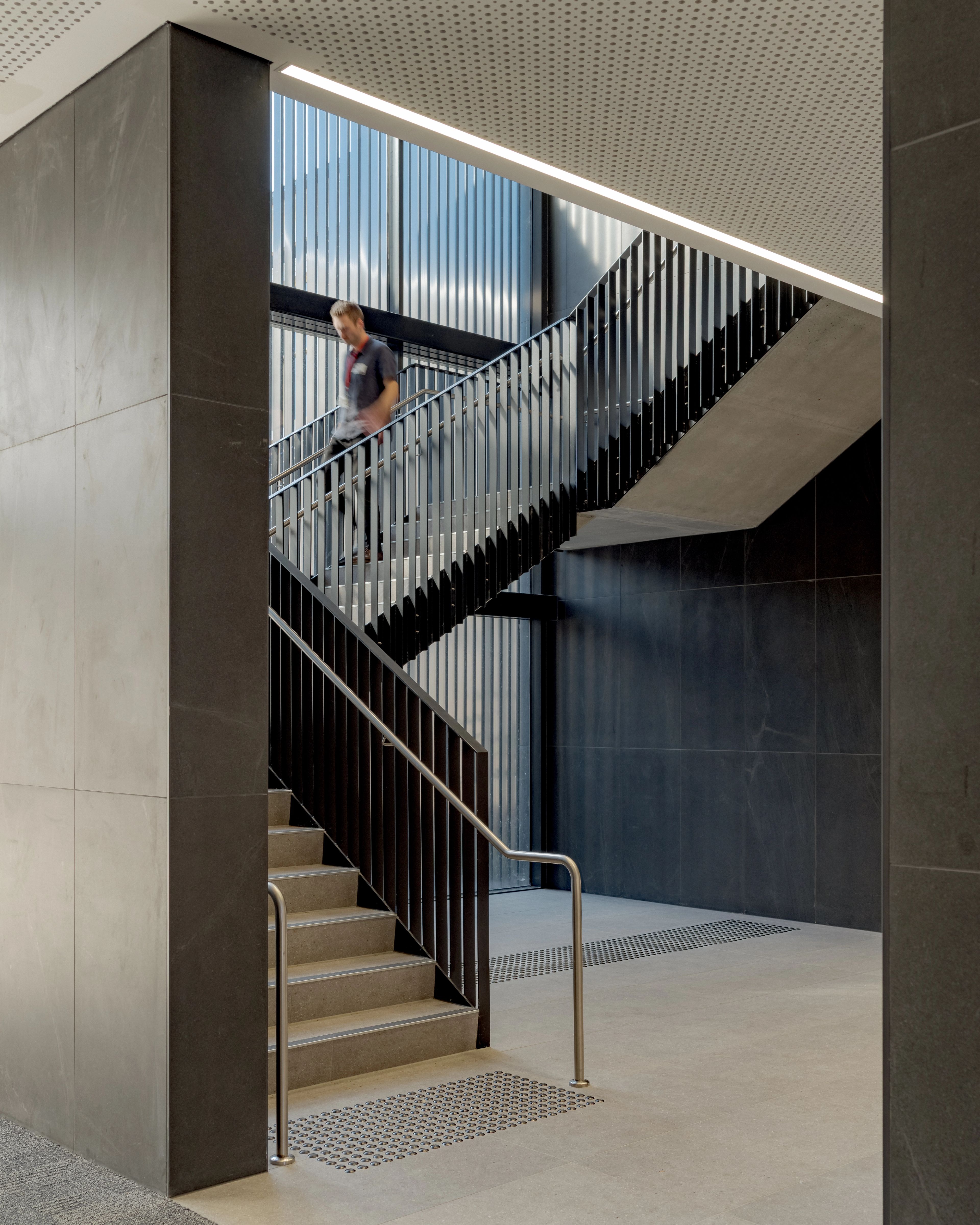 Interior stairwell of the Arts and Learning Precinct at St Joseph's College.