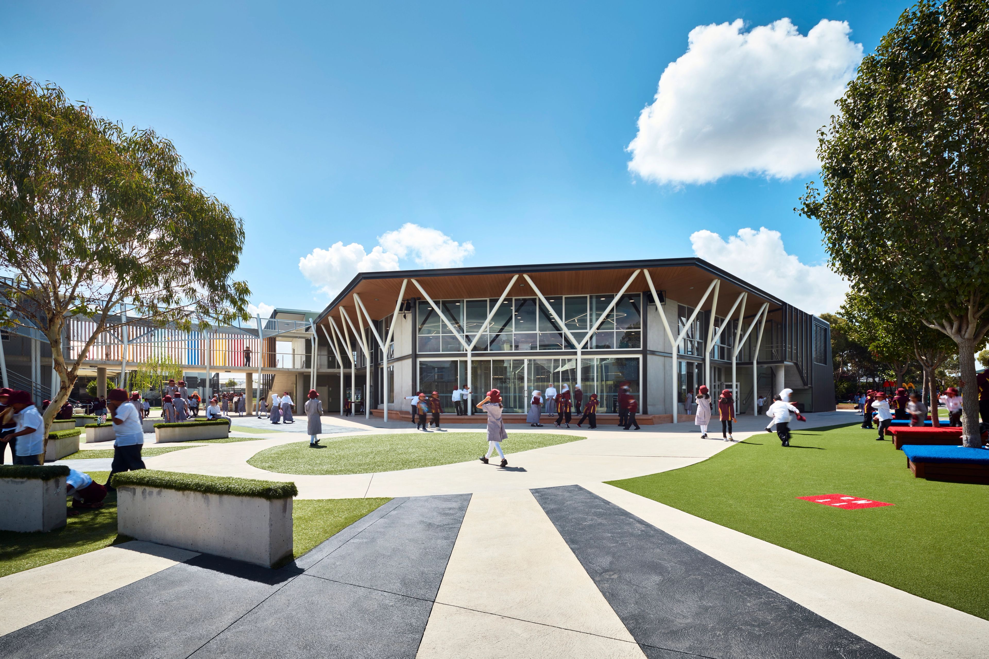 An exterior shot of the Canteen & Library at the Islamic College of Melbourne.