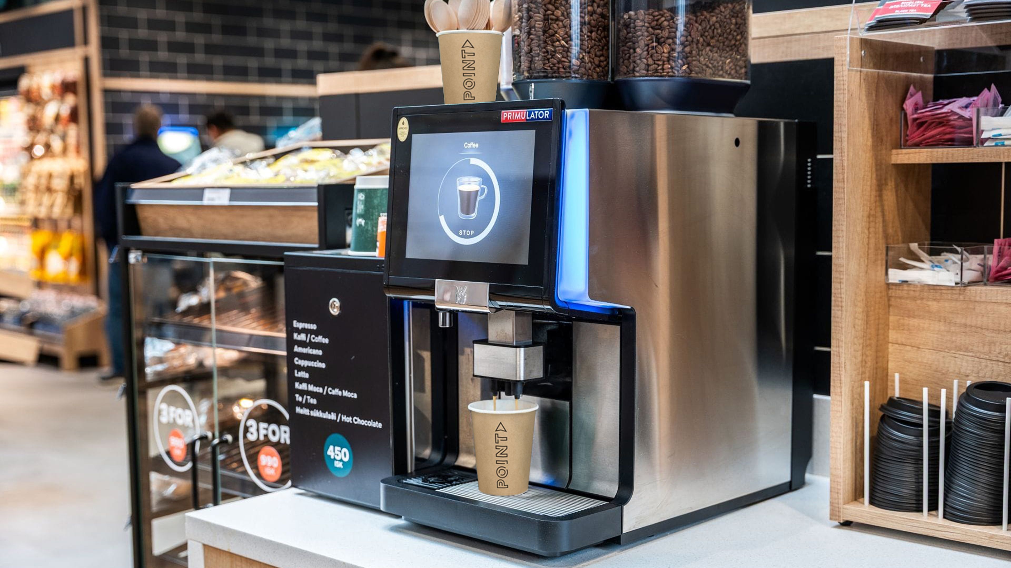 Bilde av kaffemaskin i en point-butikk