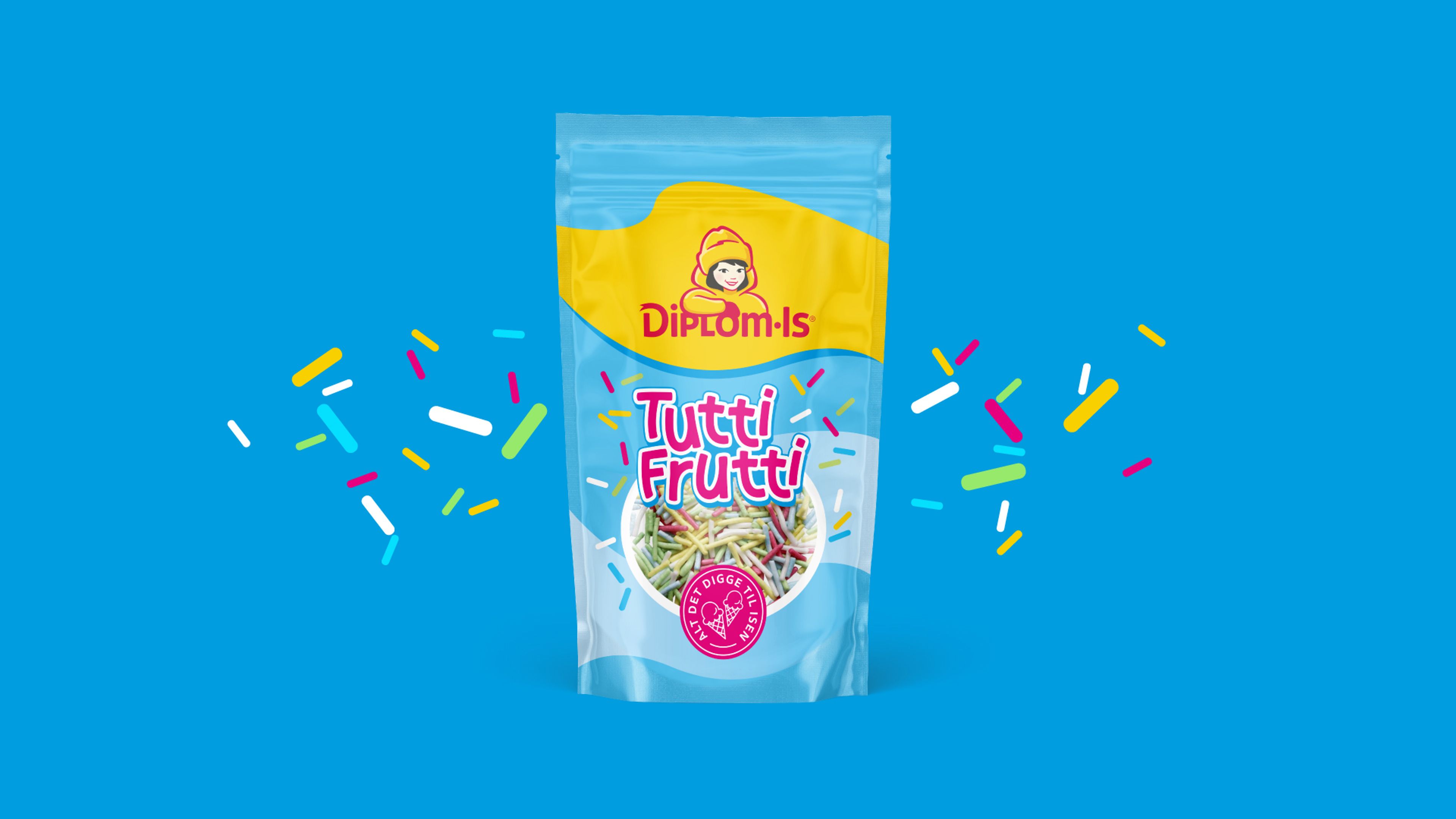 Bilde av pakningsdesign med Diplom-Is Tutti frutti tilbehør