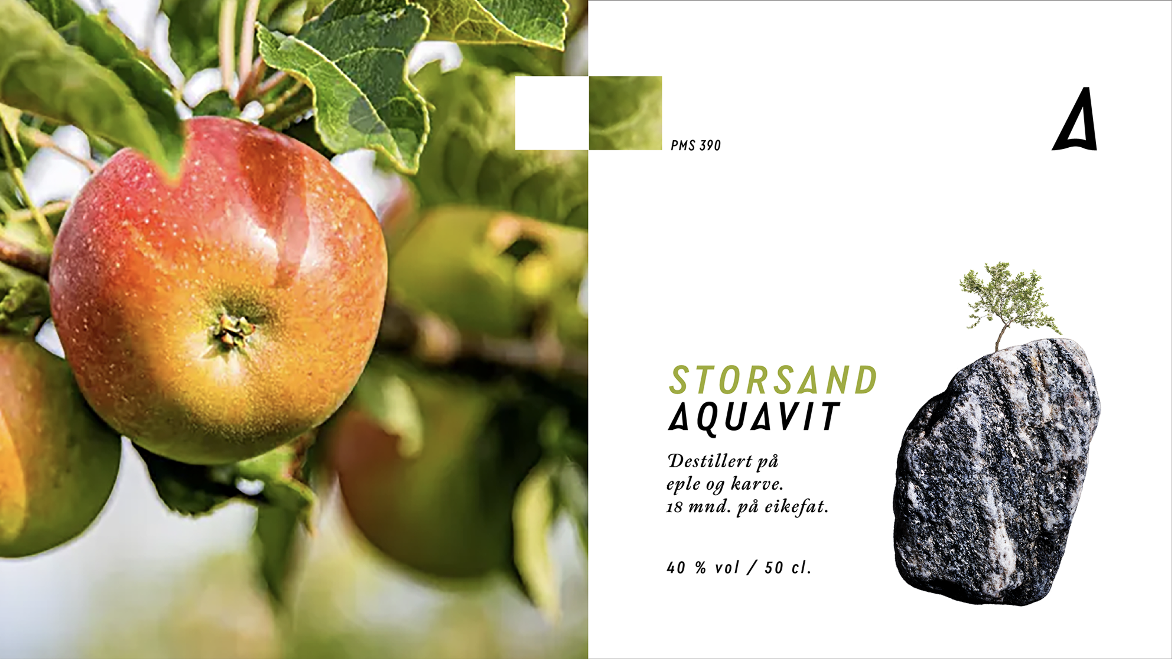 Eple, navnetrekk og logosymbol Storsand