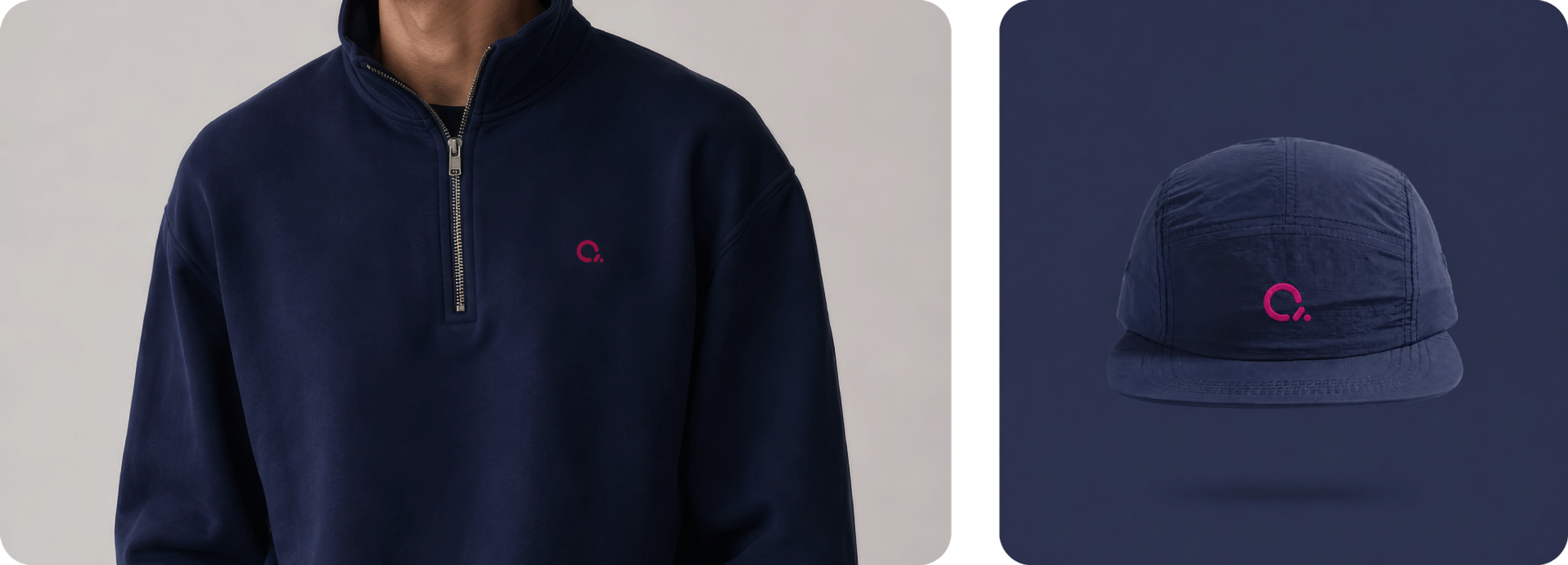 Creative merch, genser og caps