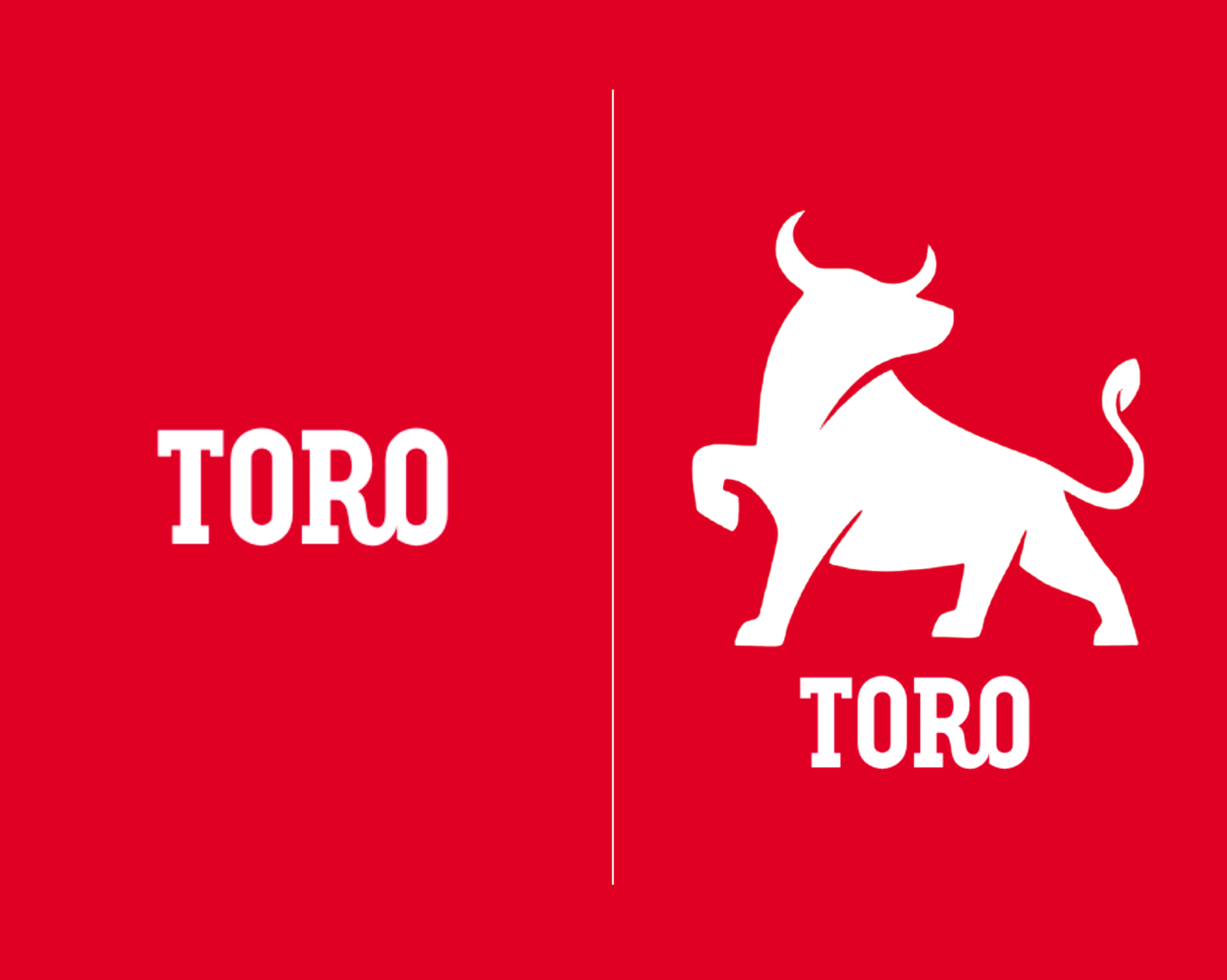 Toro logo og logo-illustrasjon med okse