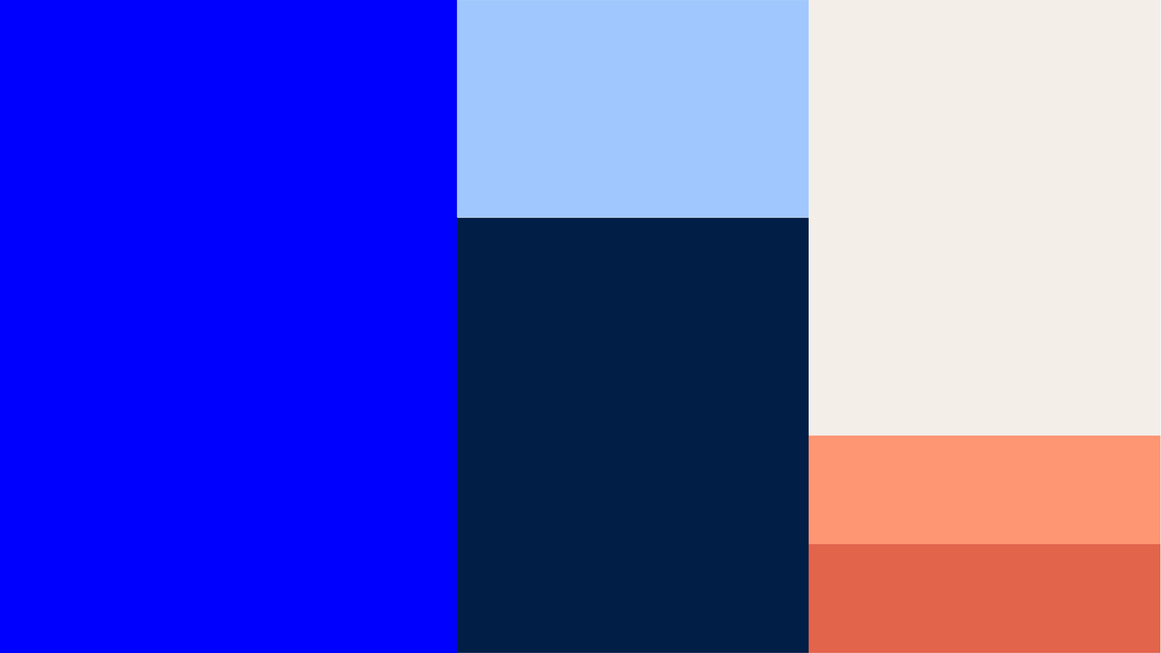 Møller Bil farger blå korall beige lys blå