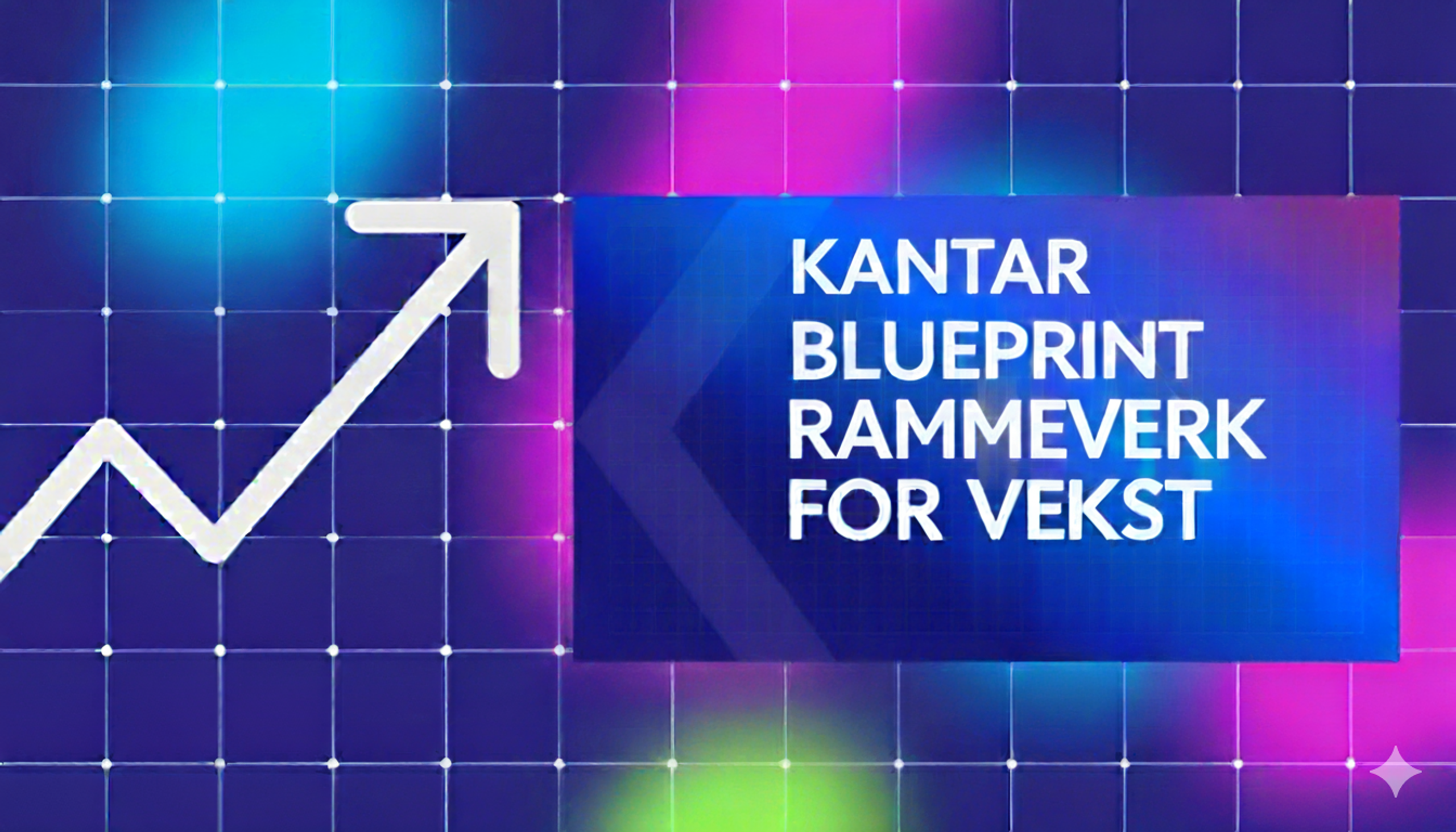 Grafisk bilde med teksten "Blueprint rammeverk for vekst"