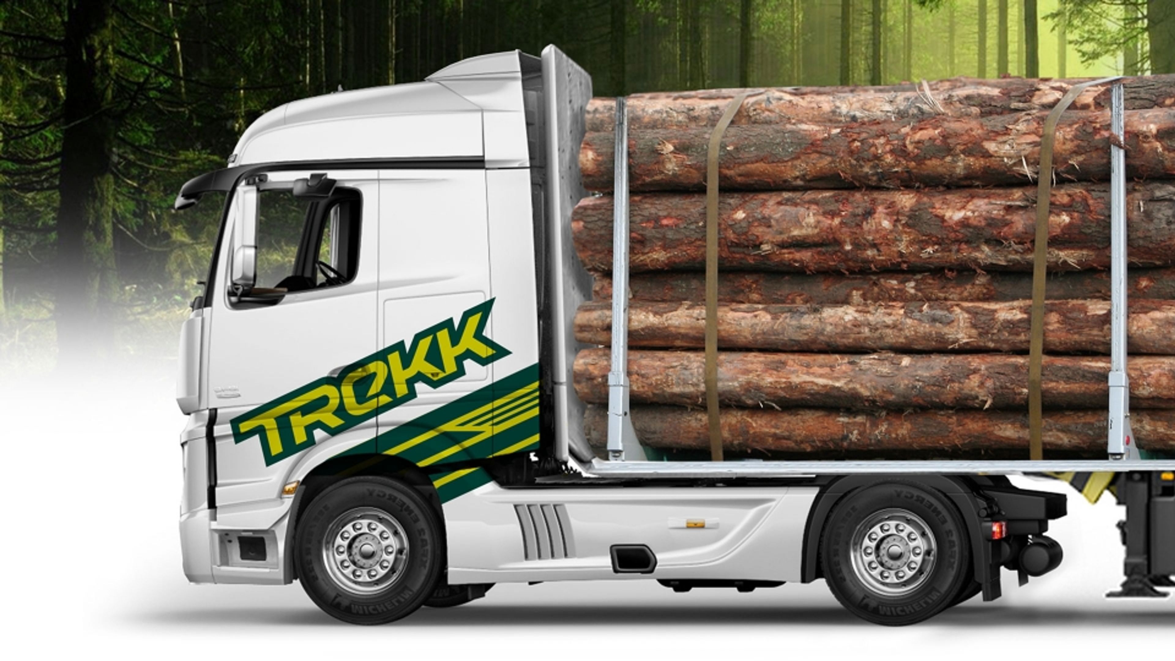 Trekk tømmerbil med logo