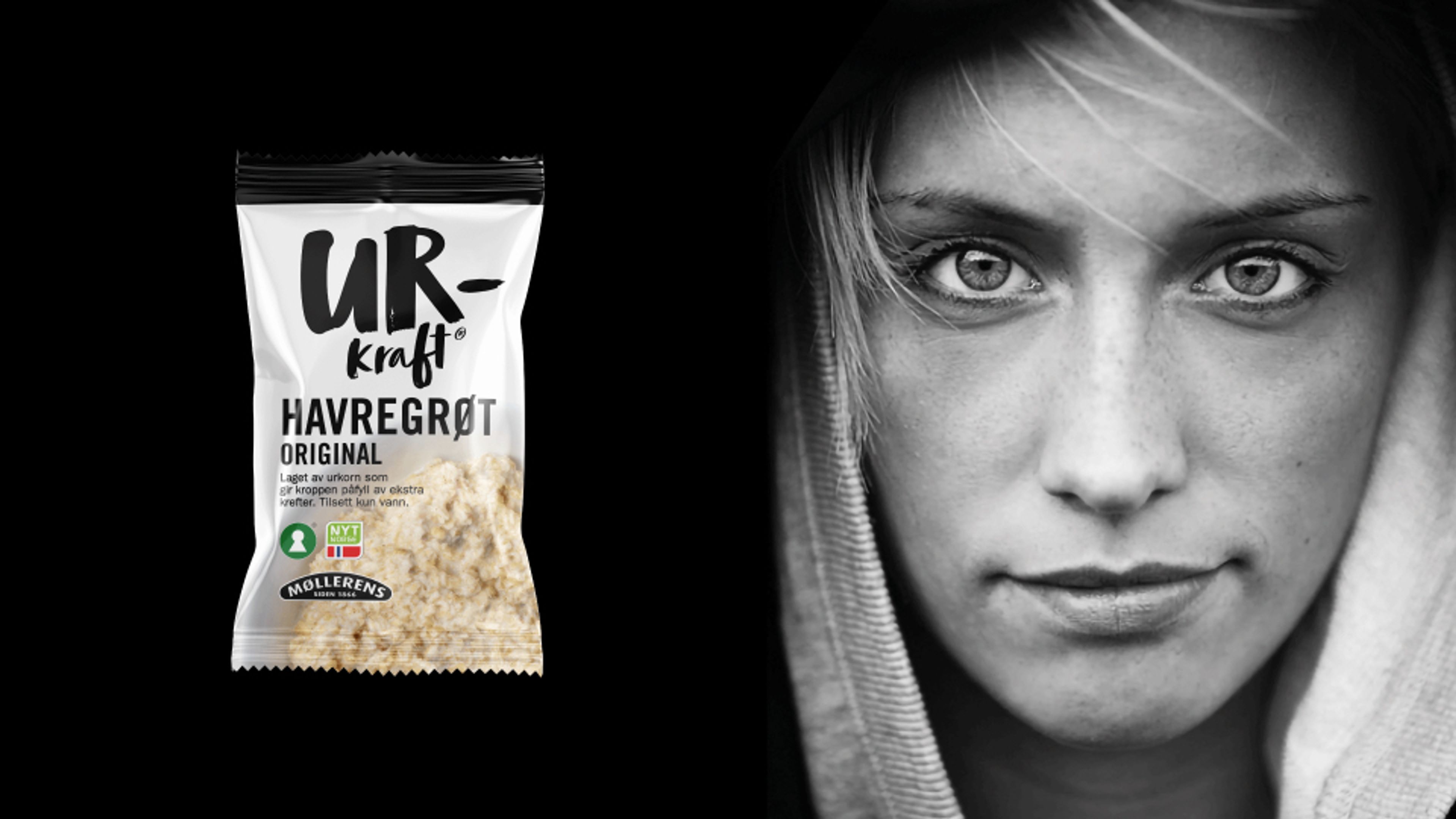 Pakning med havregrøt og ung dame