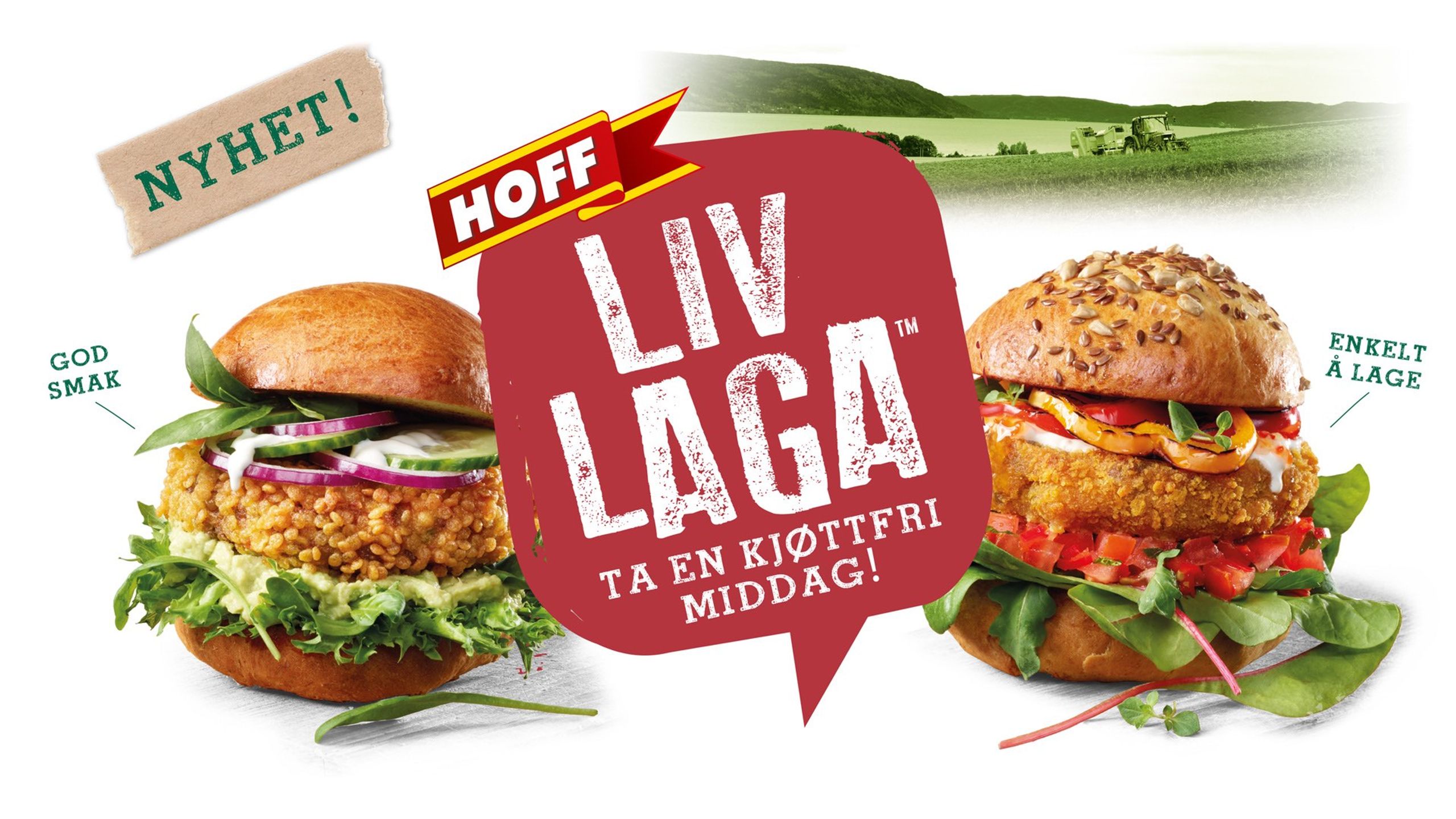 Liv laga plakat med vegetarburgere