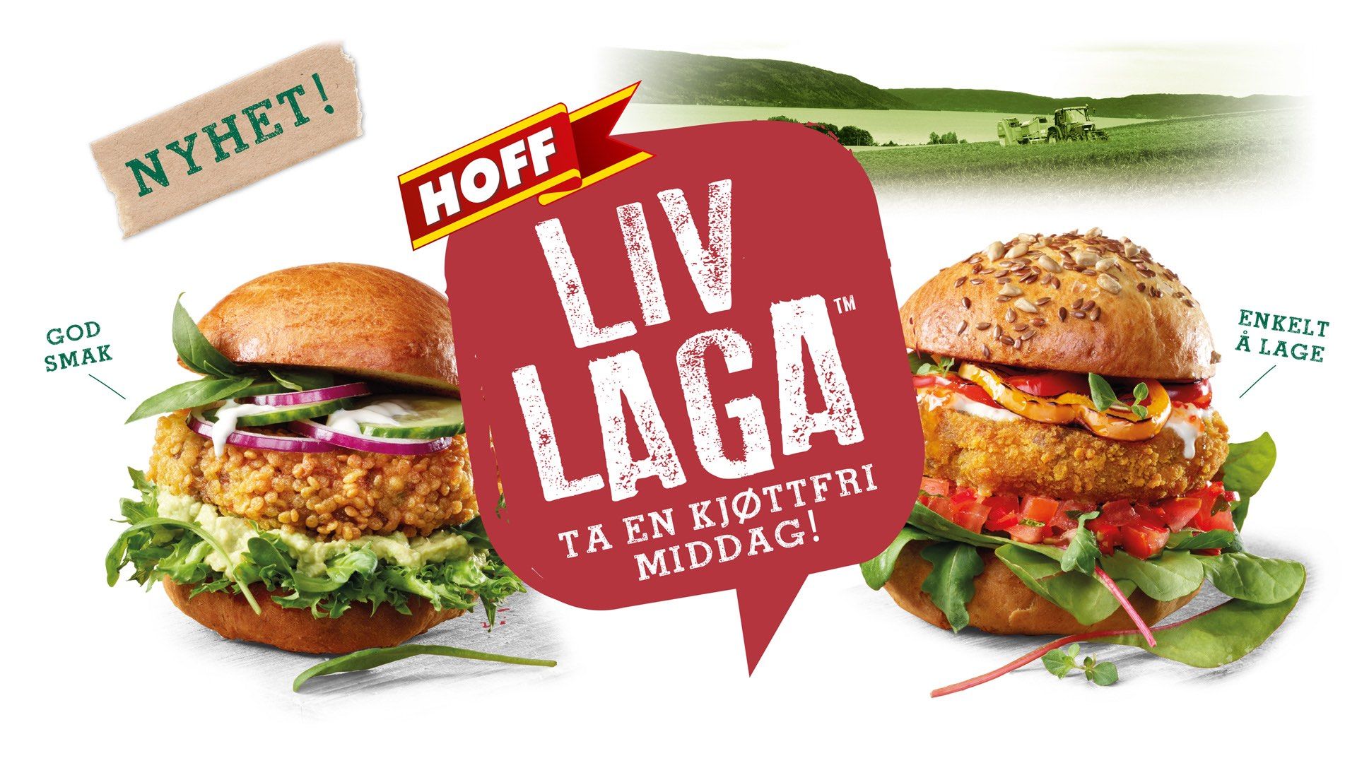 Liv laga plakat med vegetarburgere