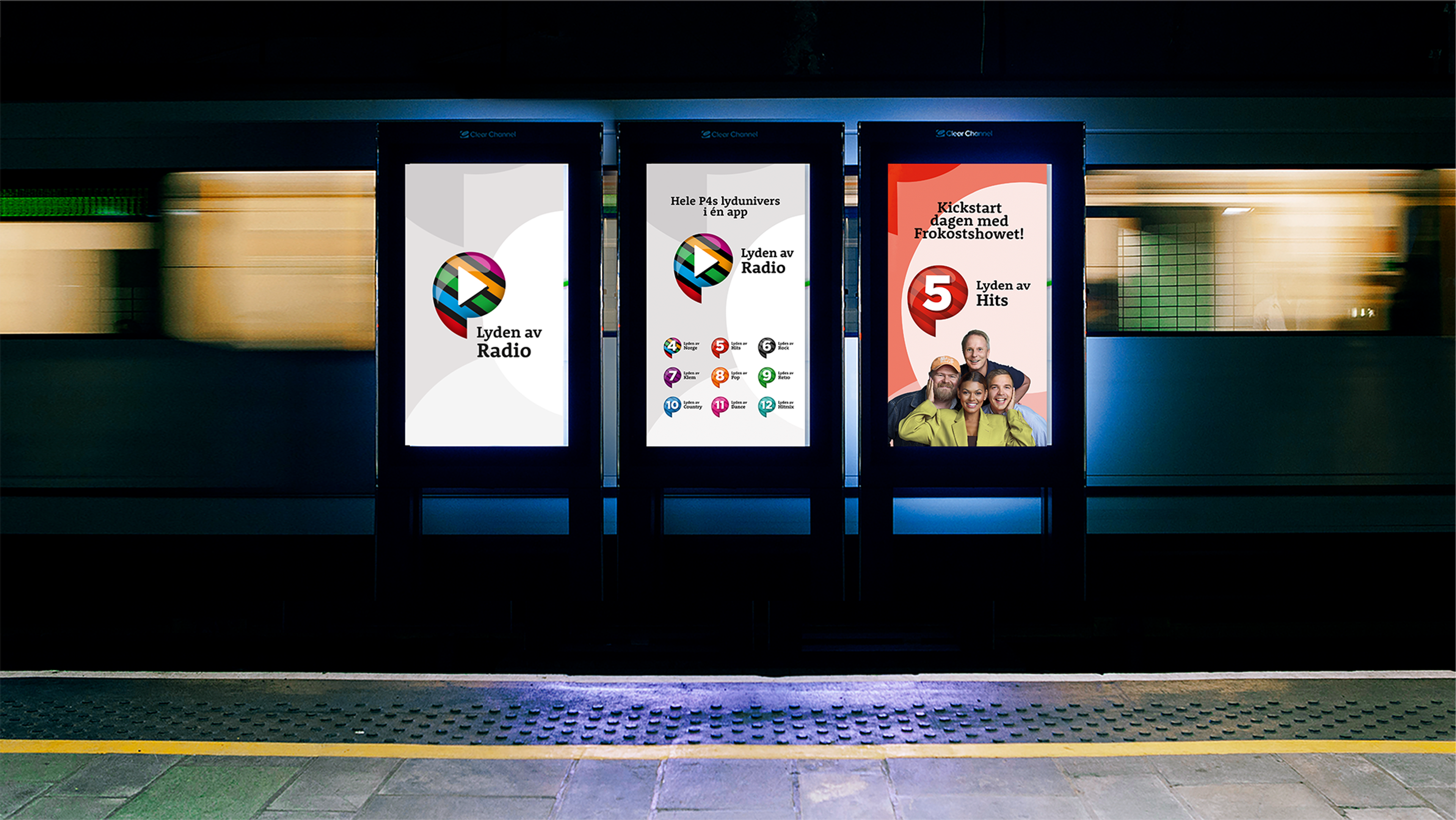 Tre reklameplakater for Lyden av radio