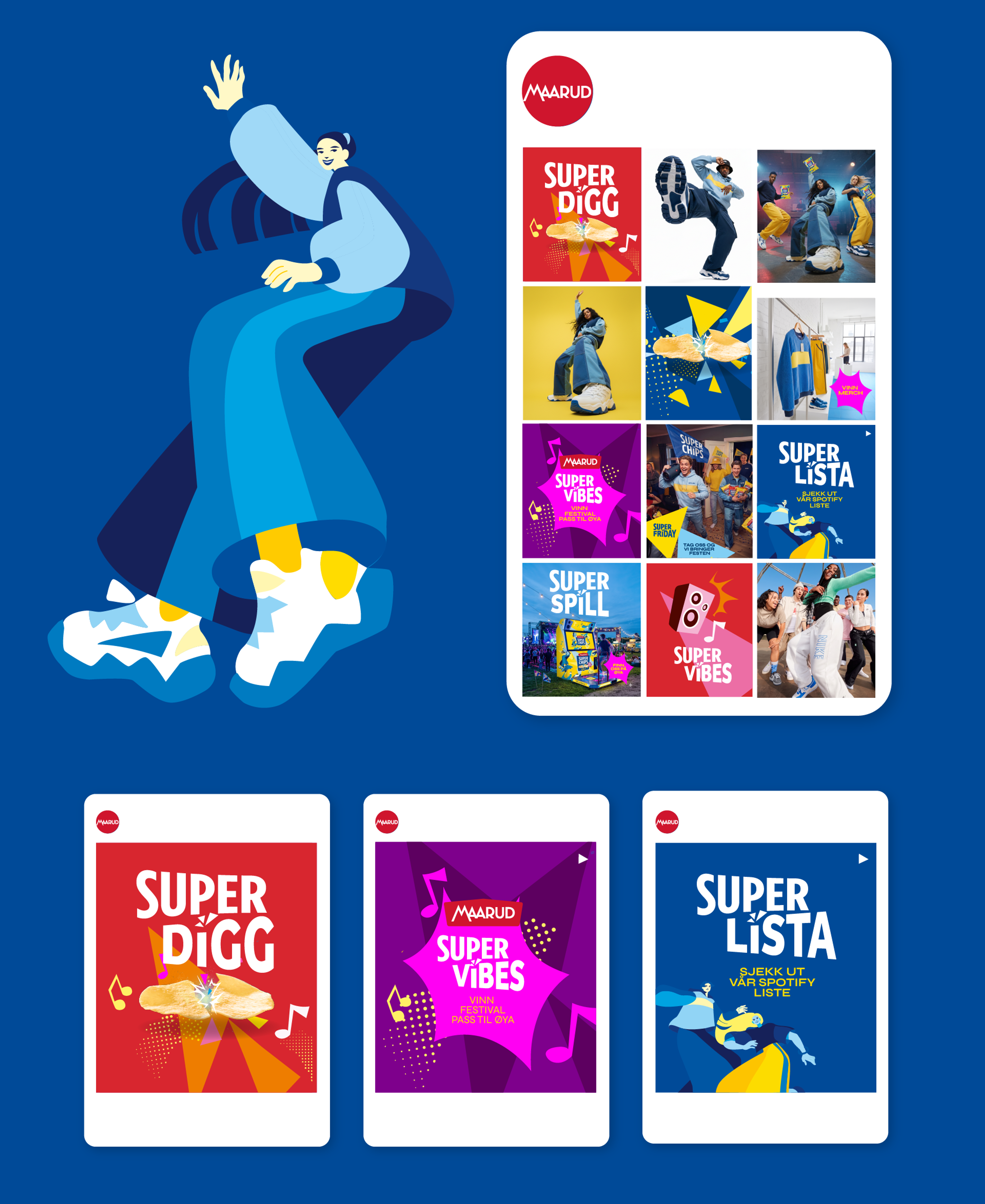 Maaruds Superchips sosiale medie poster på instagram