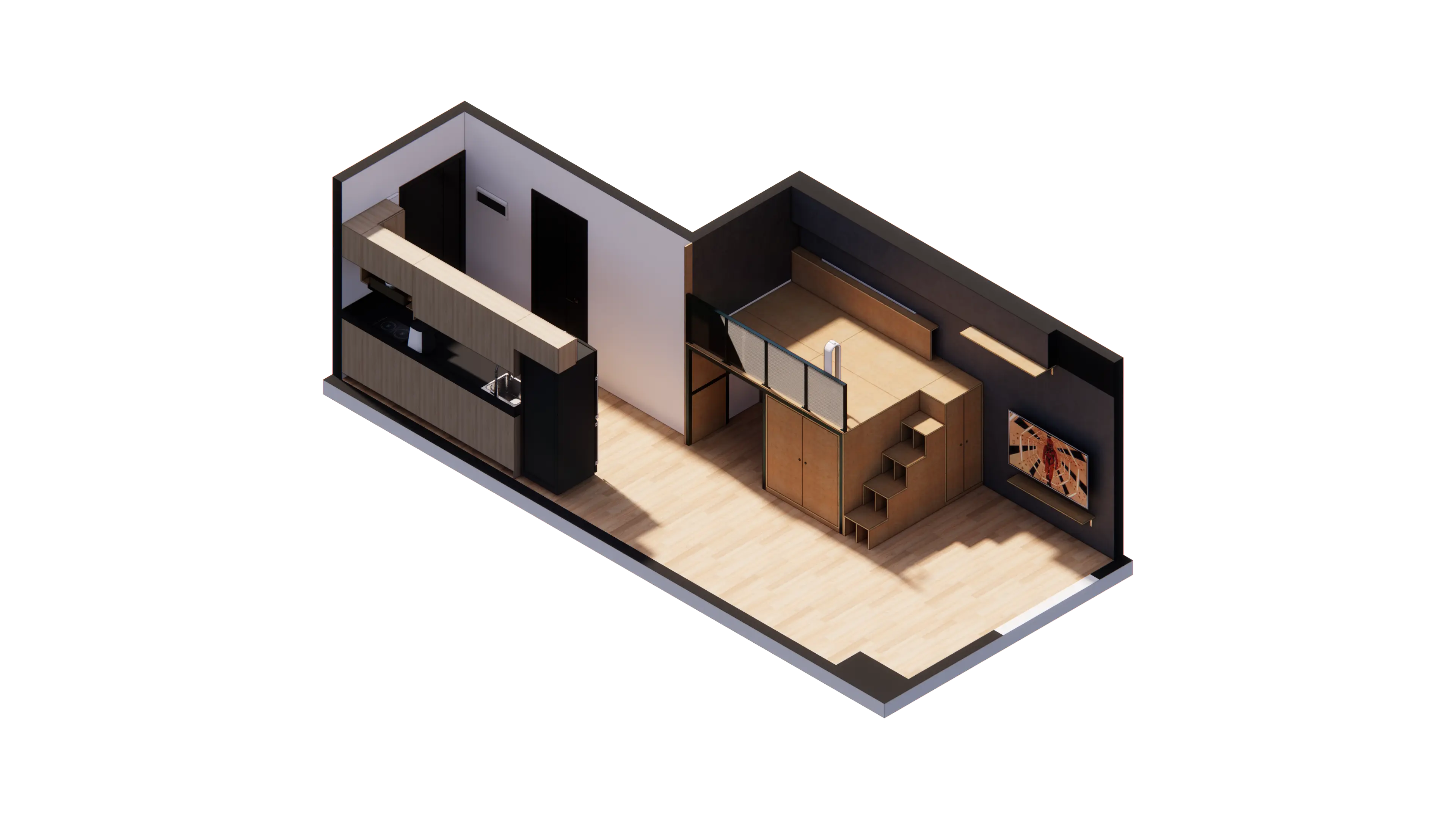 High Park isometric view bedroom