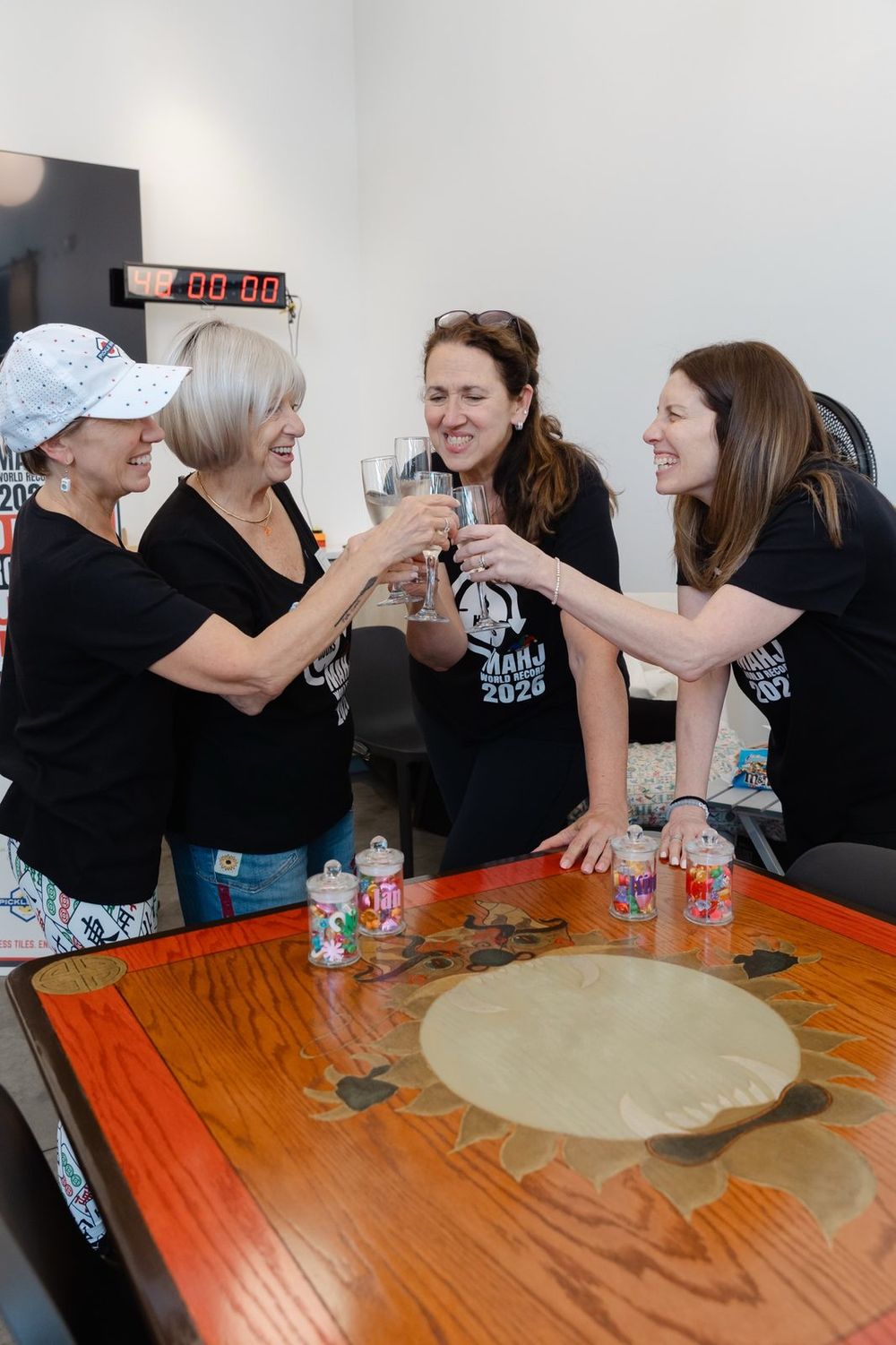 Champagne toast at the finish