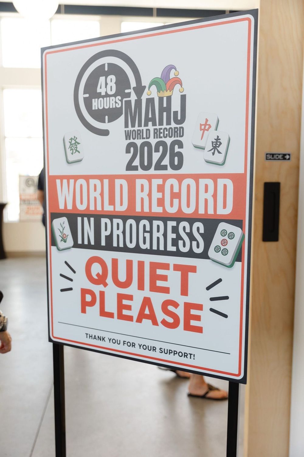World record in progress signage