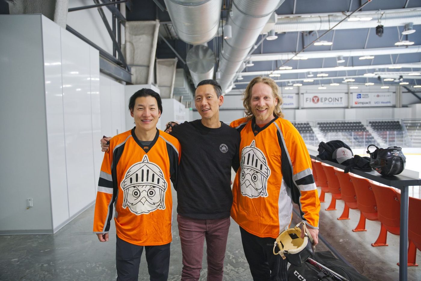Owlverick's team portrait rinkside
