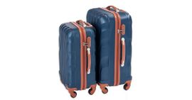 Koffertsett i blått og brunt