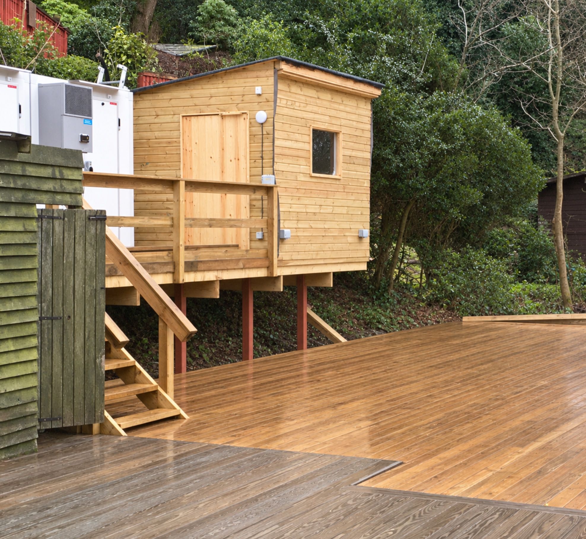 Raised deck and summerhouse