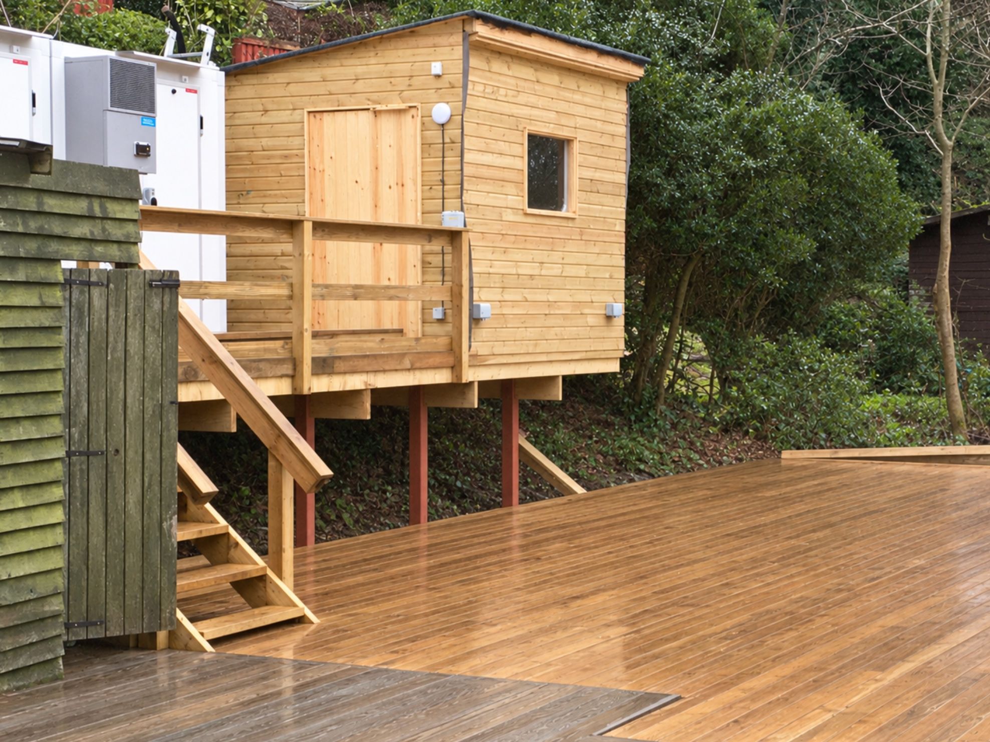 Raised deck and summerhouse