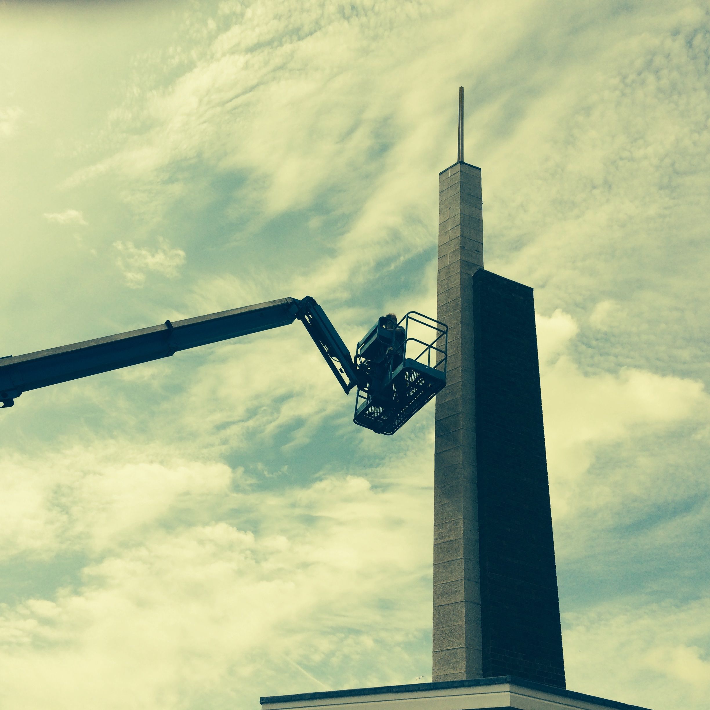 Not my favourite job working at heights up in Scotland