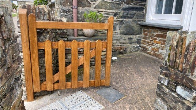 The oak gate from the garden side