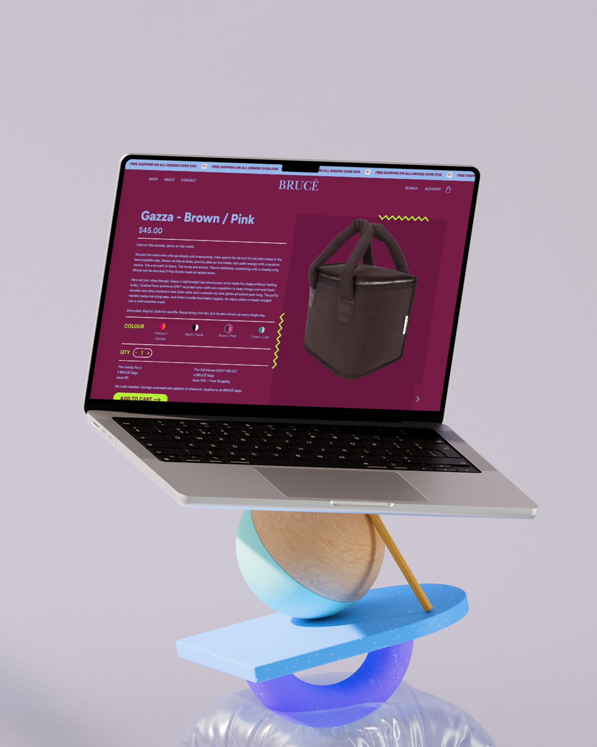 Bruce website on a macbook