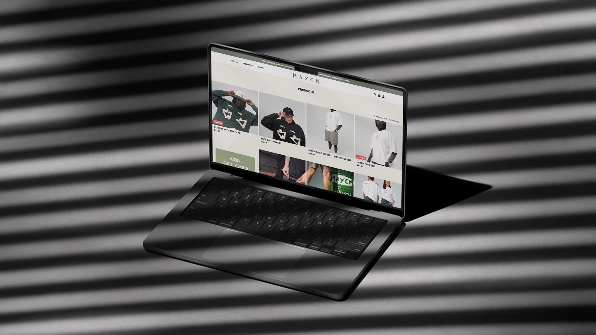 Haych Website on a laptop