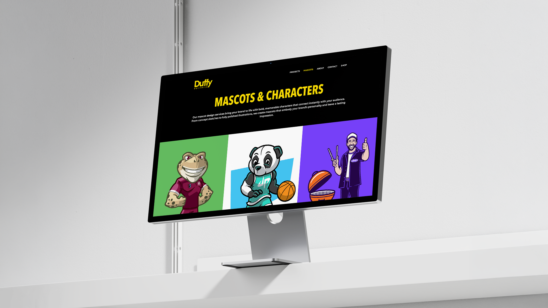 Duffy Design website on a monitor