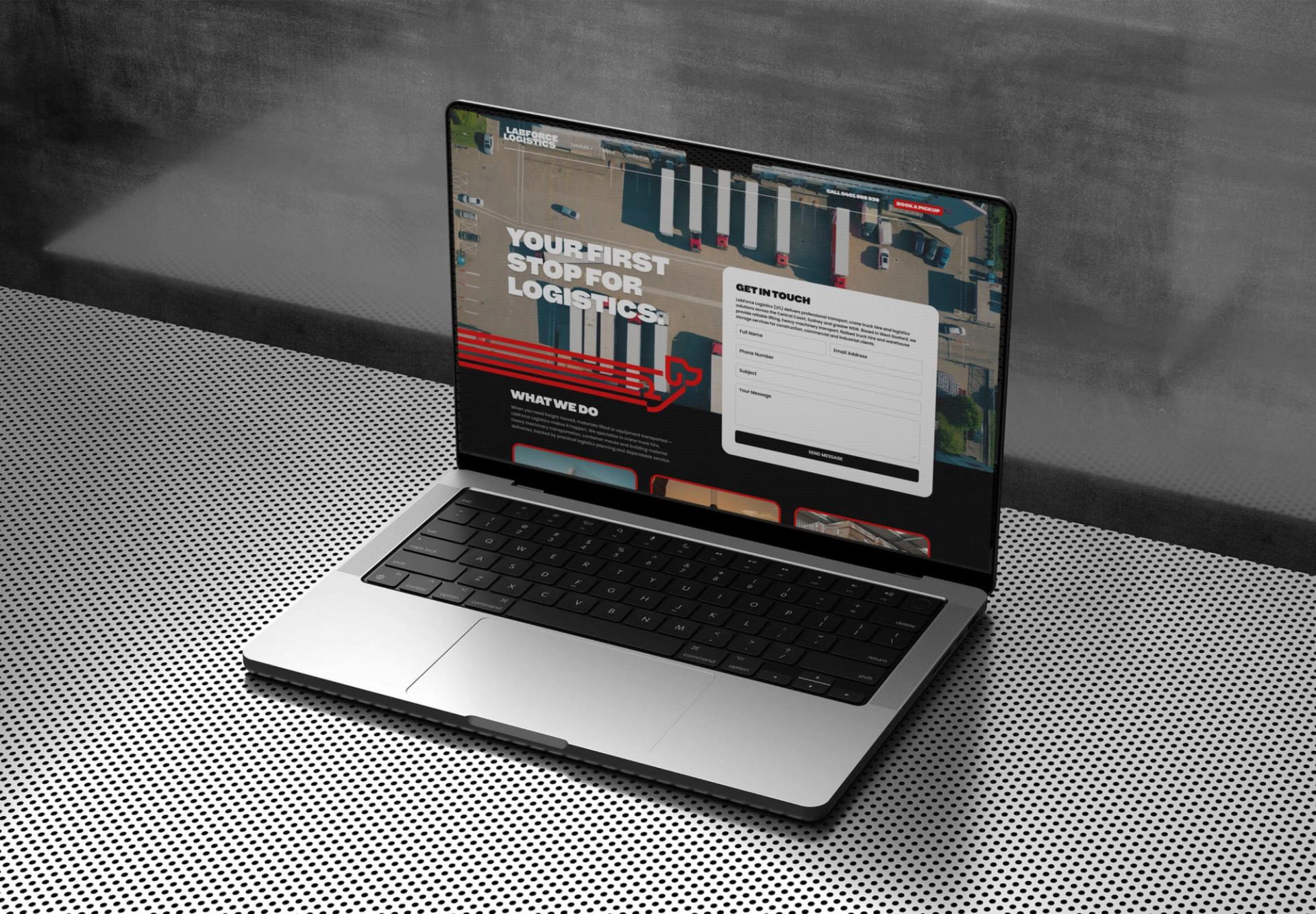 Labforce Logistics Website on laptop