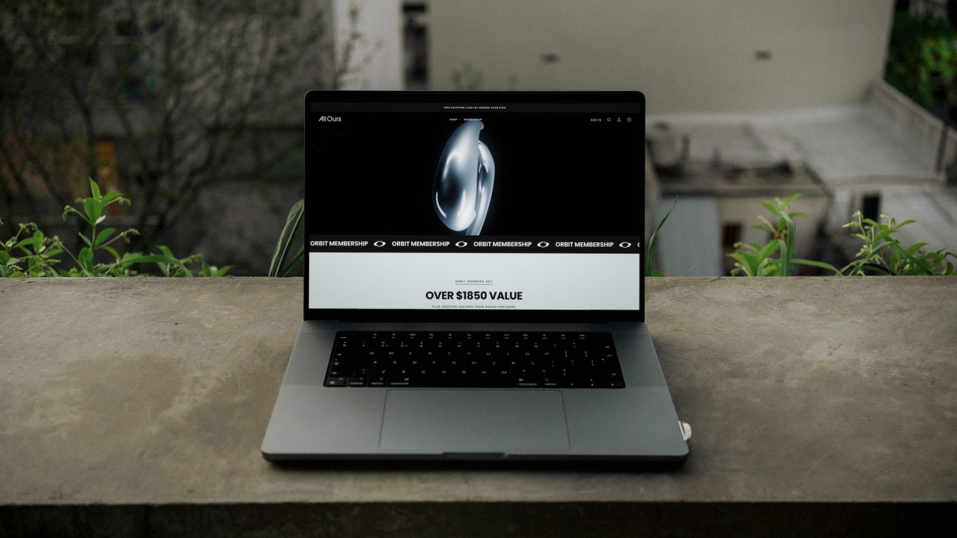 All Ours website on laptop