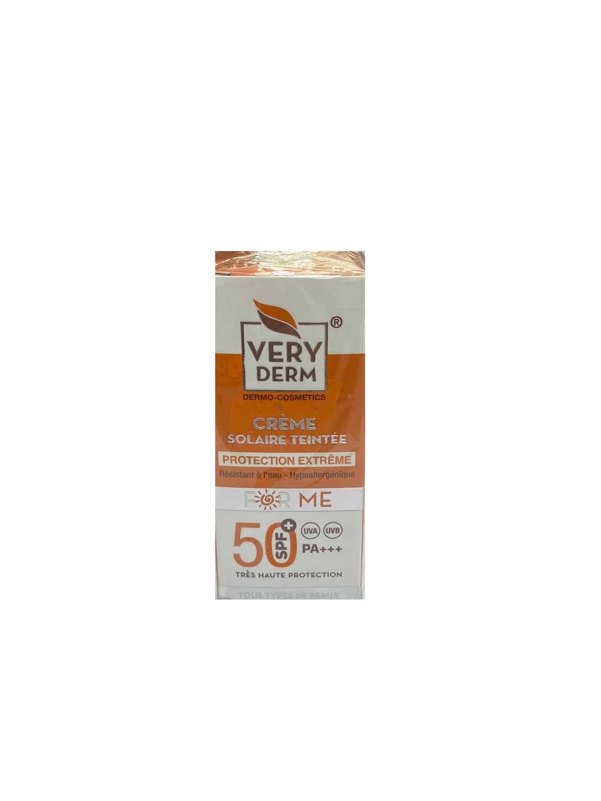 VERY DERM creme solaire teinte Spf 50+