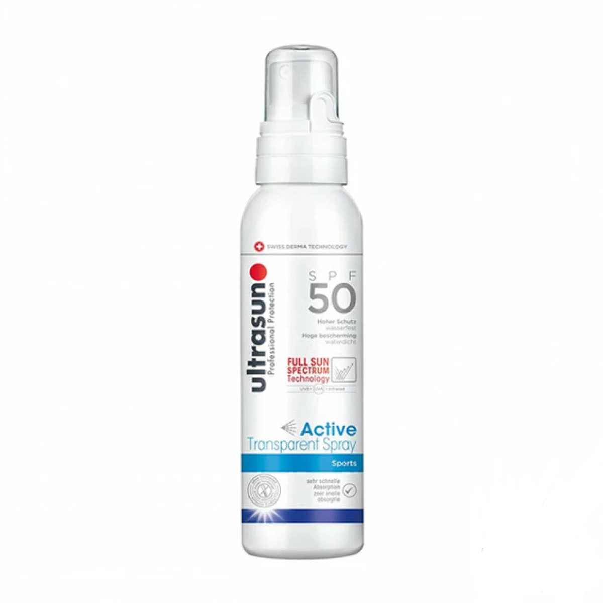 ULTRASUN ACTIVE TRANSPARENT SPRAY SPORTS SPF50 150ML