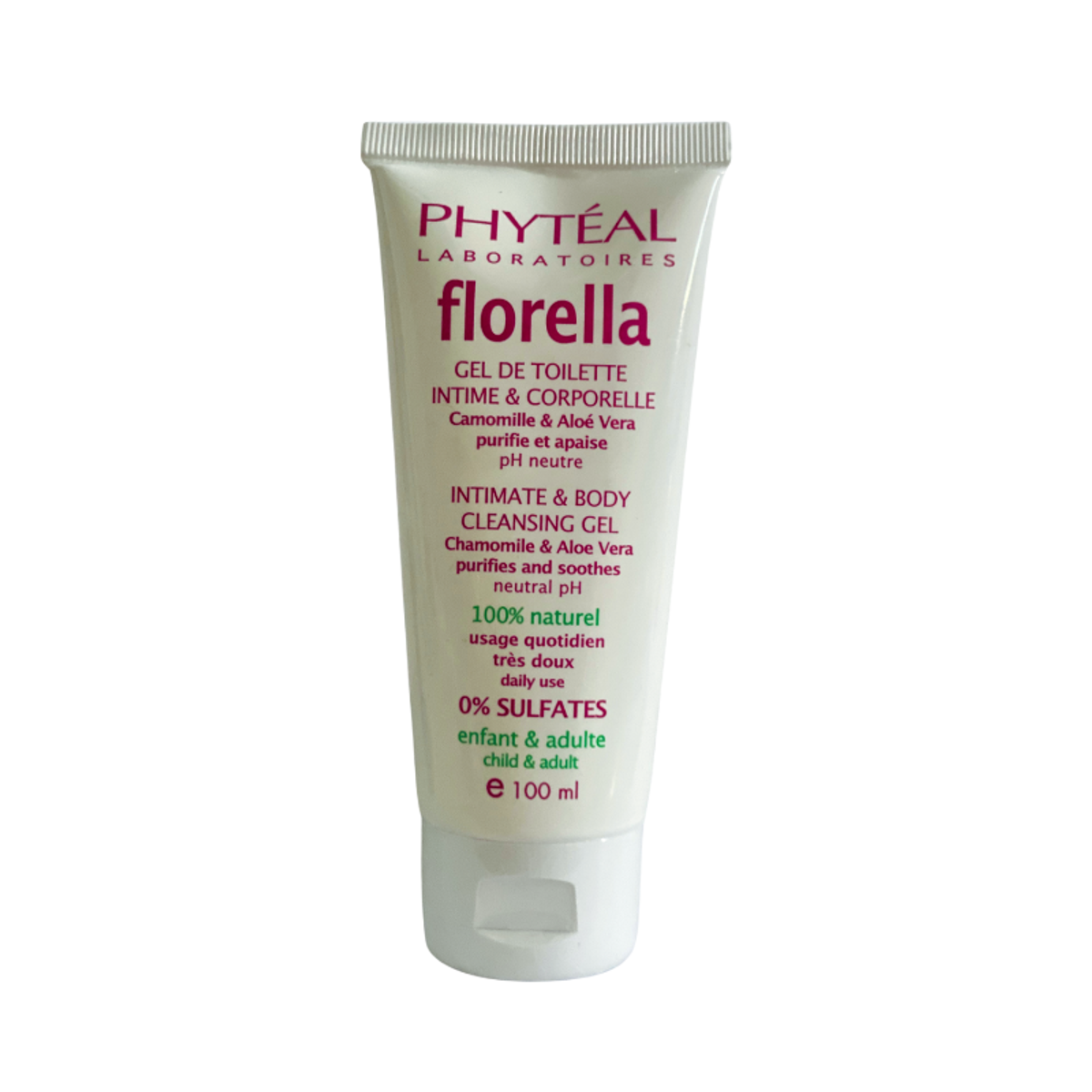 PHYTEAL FLORELLA GEL DE TOILETTE INTIME ET CORPORELLE 100% NATUREL 100ML