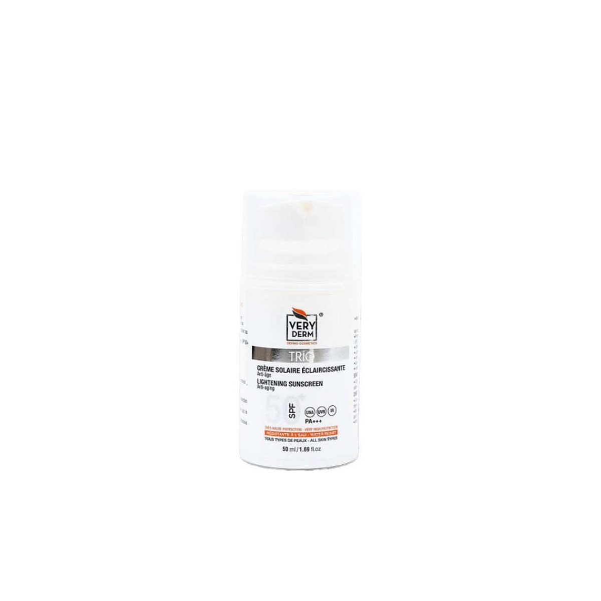 Very Derm TRIO Crème solaire éclaircissante anti-âge SPF50+ Invisible 50ml