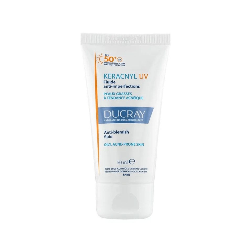 DUCRAY KERACNYL UV FLUIDE ANTI IMPERFECTIONS PEAUX GRASSES A TENDANCE ACNEIQUE SPF50 50ML