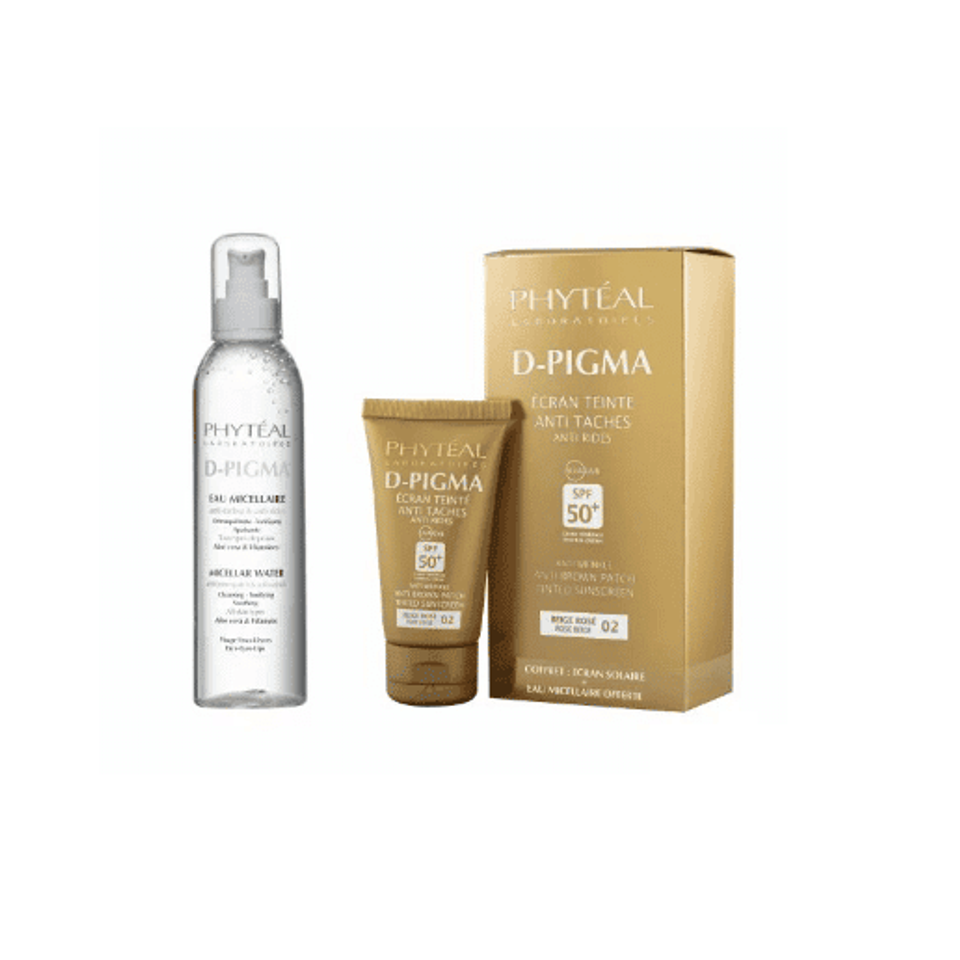 PHYTEAL Dpigma Ecran Beige Rose SPF50+ 50ML + Dpigma Eau Micellaire A L’aloe Vera 150ML Offerte