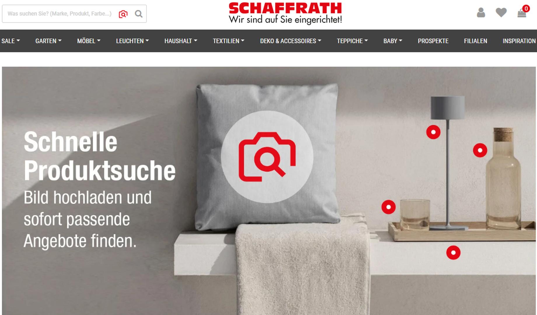 Schaffrath online shop, showcasing vviinn visual product search