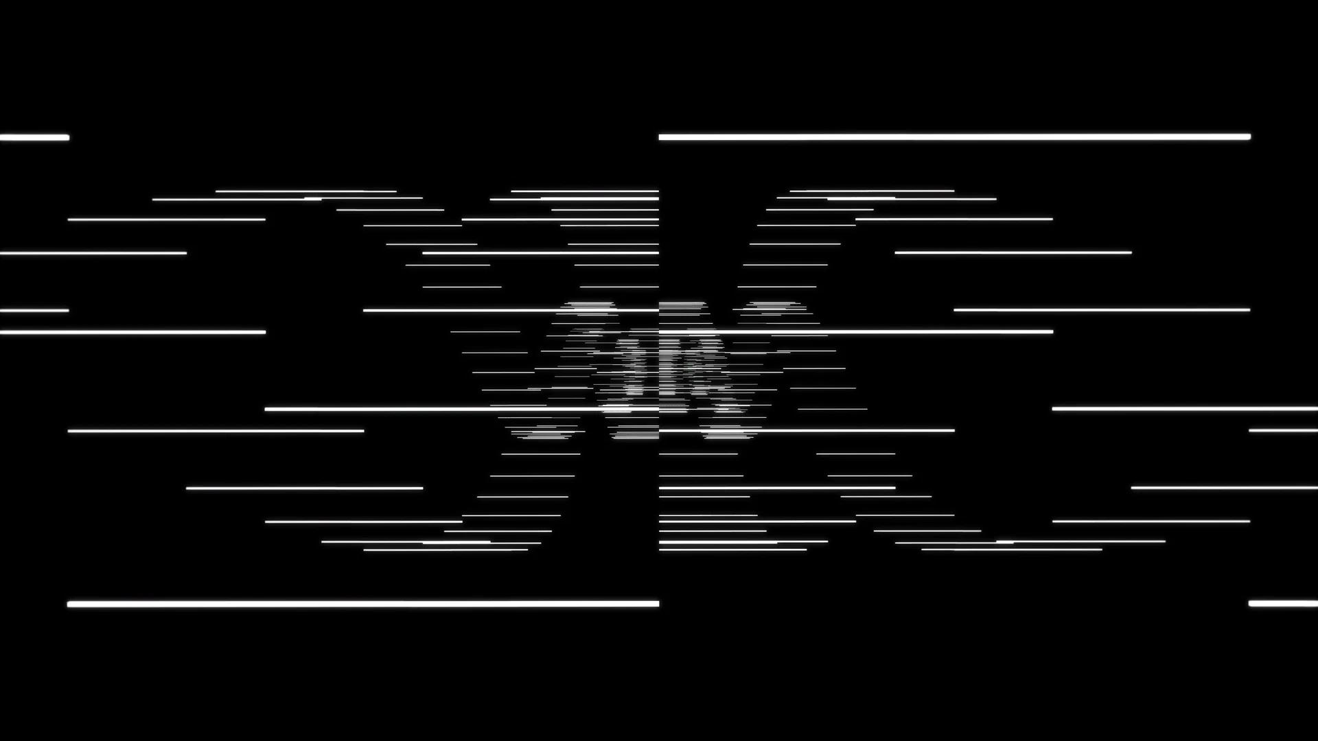 Horizontal white lines waving up and down into the background