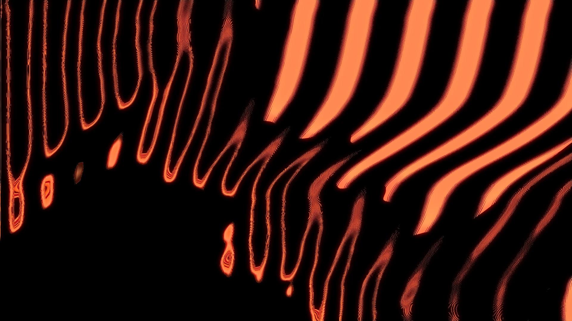 Orange ripples dripping over black background