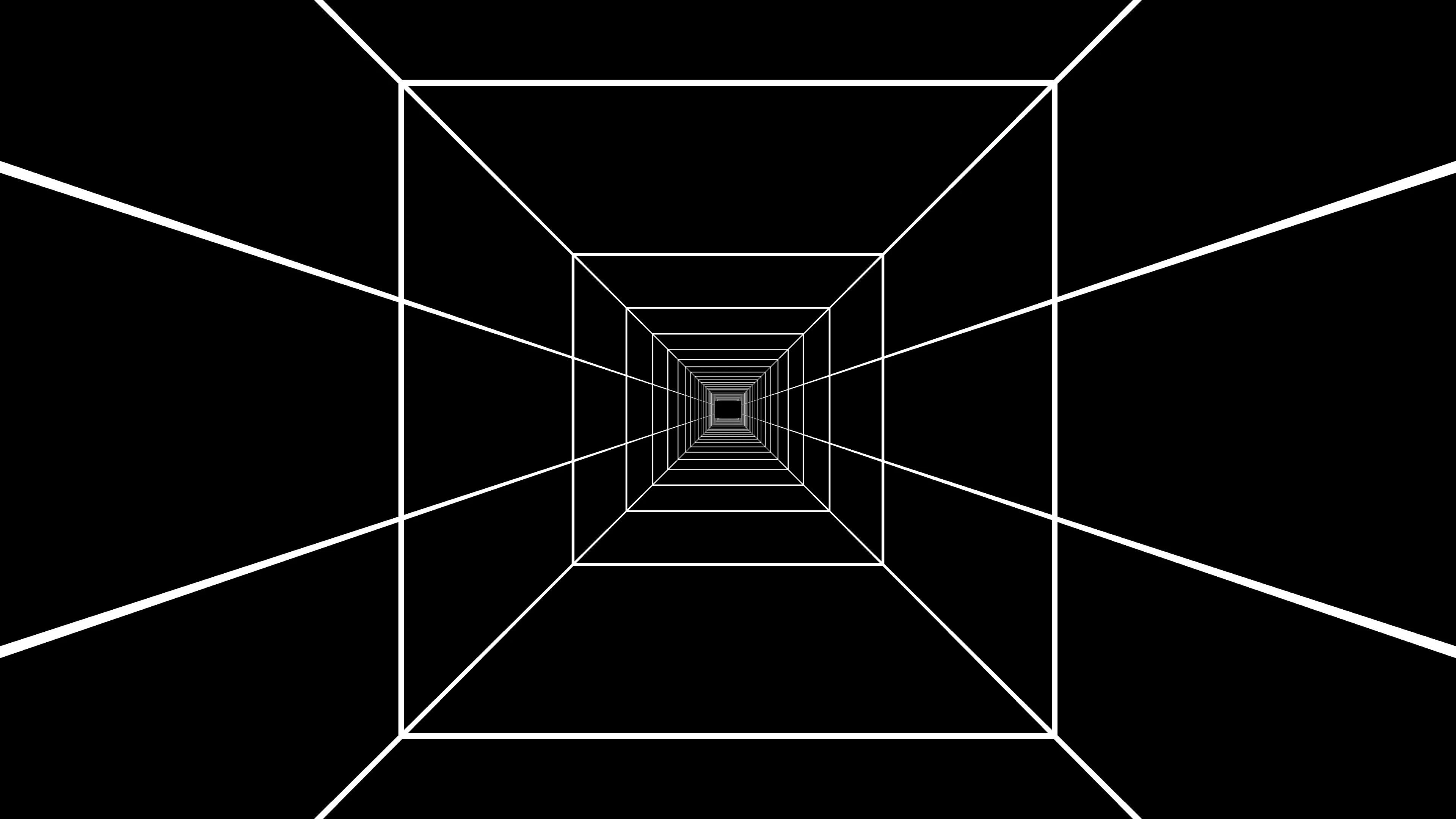 White lines and squares making a 3D grid