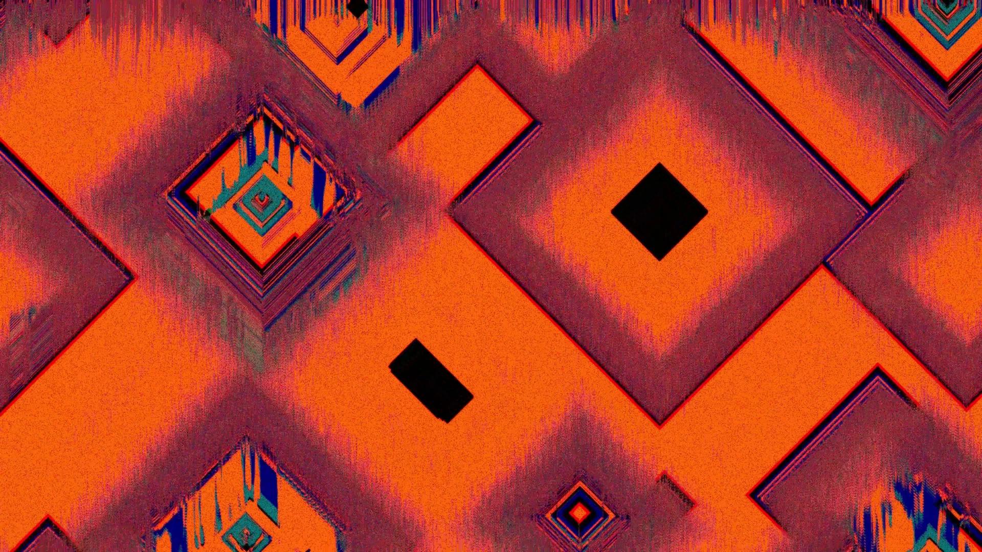 Orange backdrop with noisy texture and diamond shapes over the top