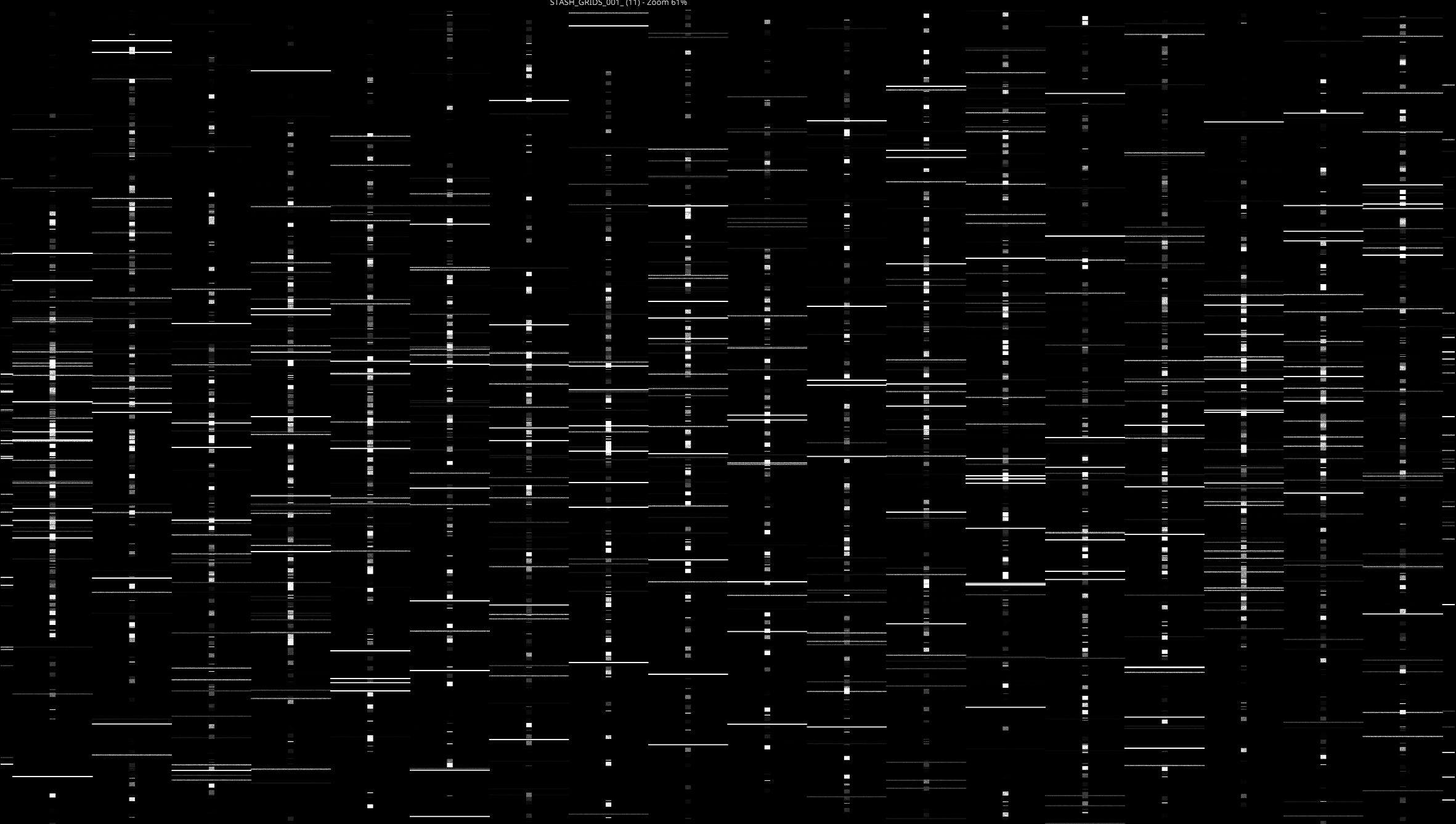 Lots of small white lines and dots falling down 