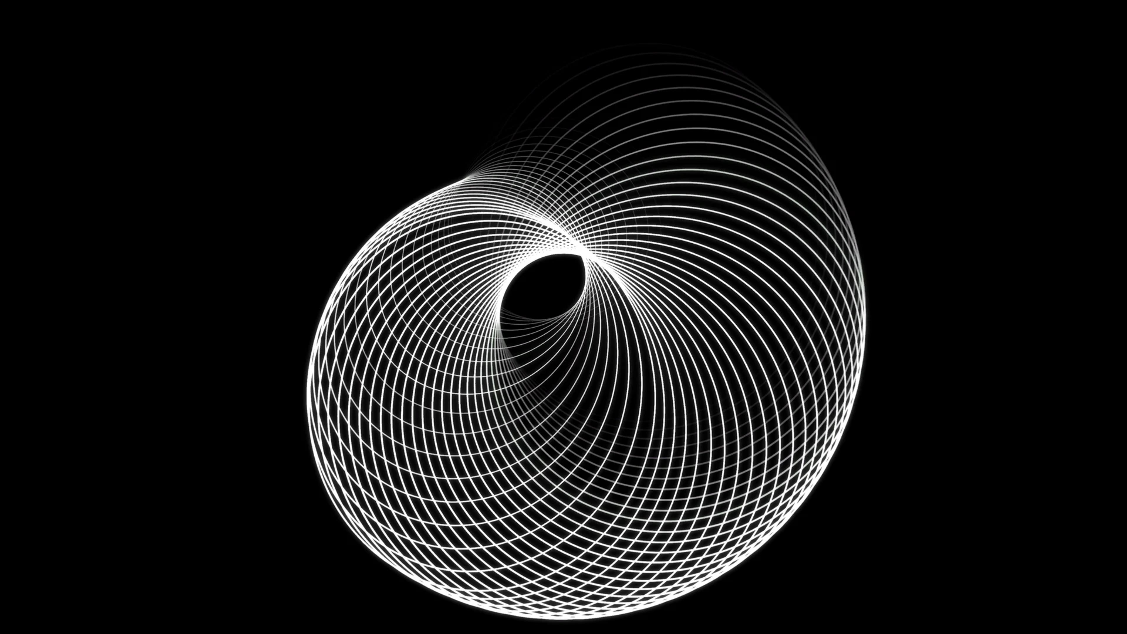 Circular white shape made from wireframe