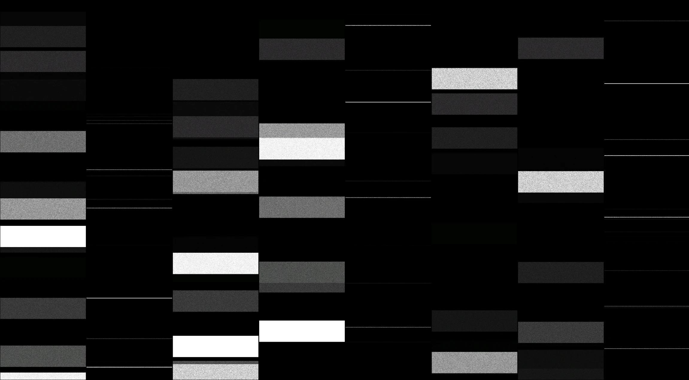 Lots of small white and grey rectangle shapes falling down vertically