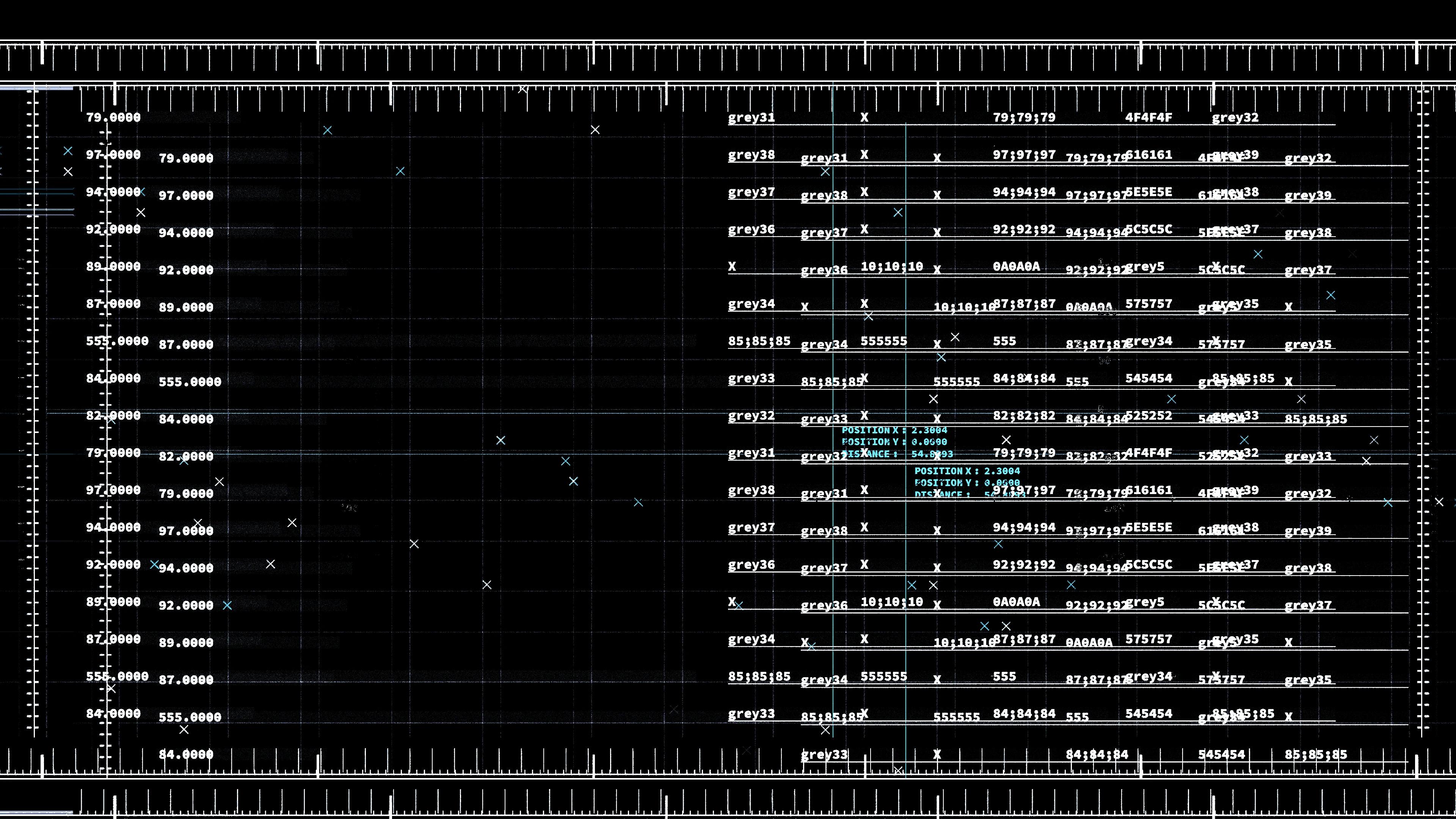 Graph of data with blue cross hatches
