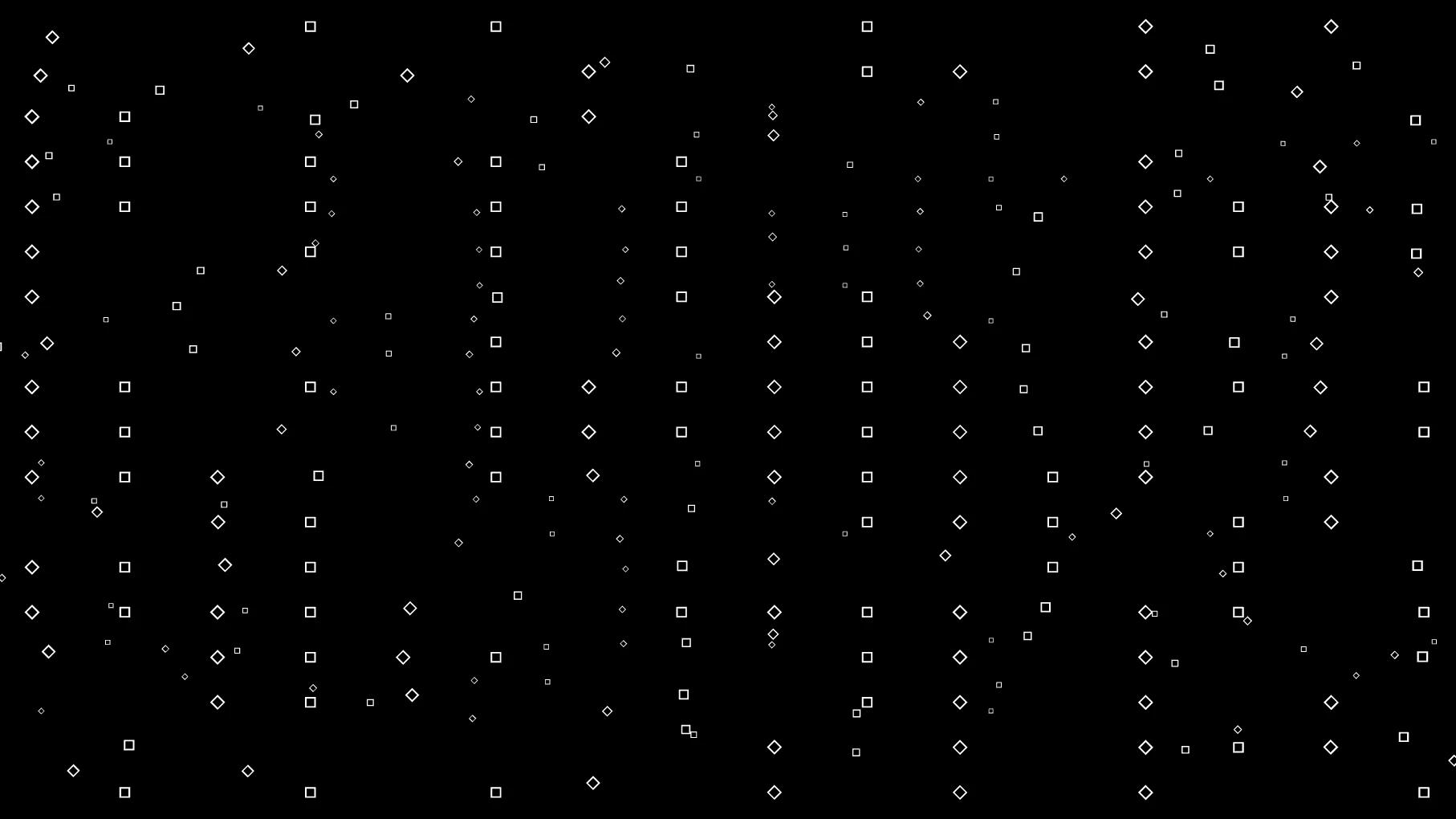 Tiny white circles and diamonds falling down 