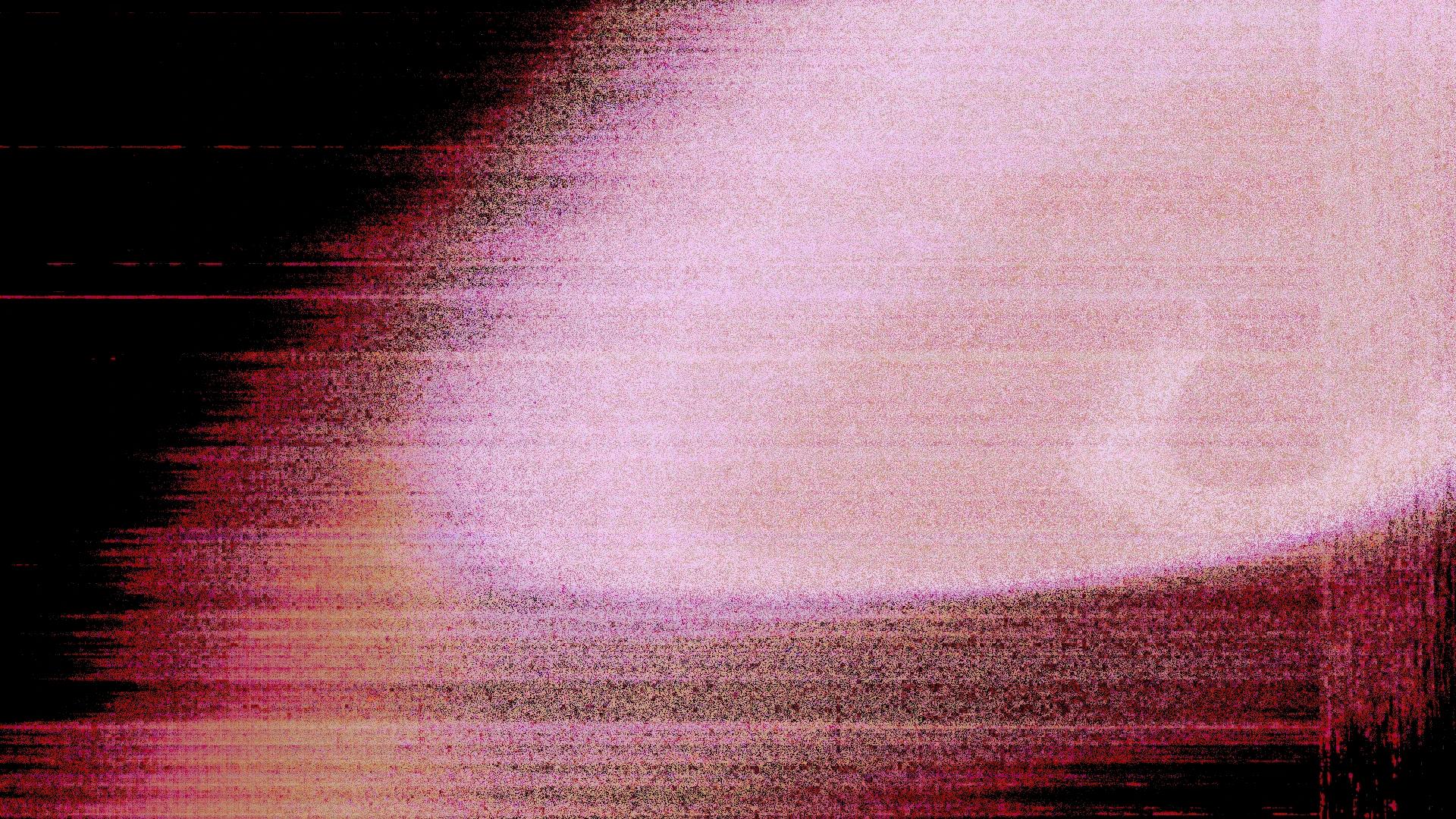 Dark pink grainy blur, glitching across the page