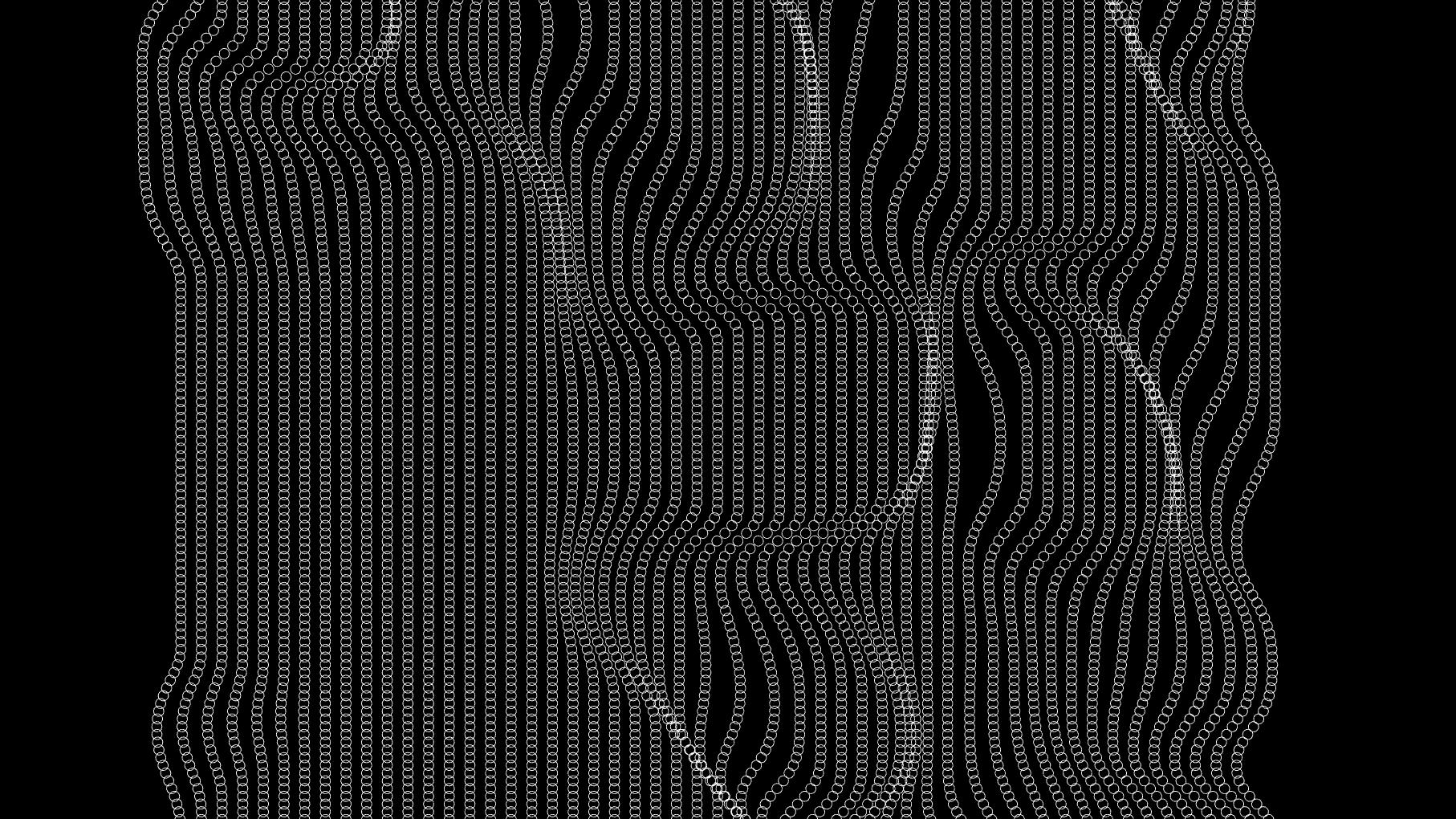 Lots of small symbols making up a larger pattern like a rippled fabric