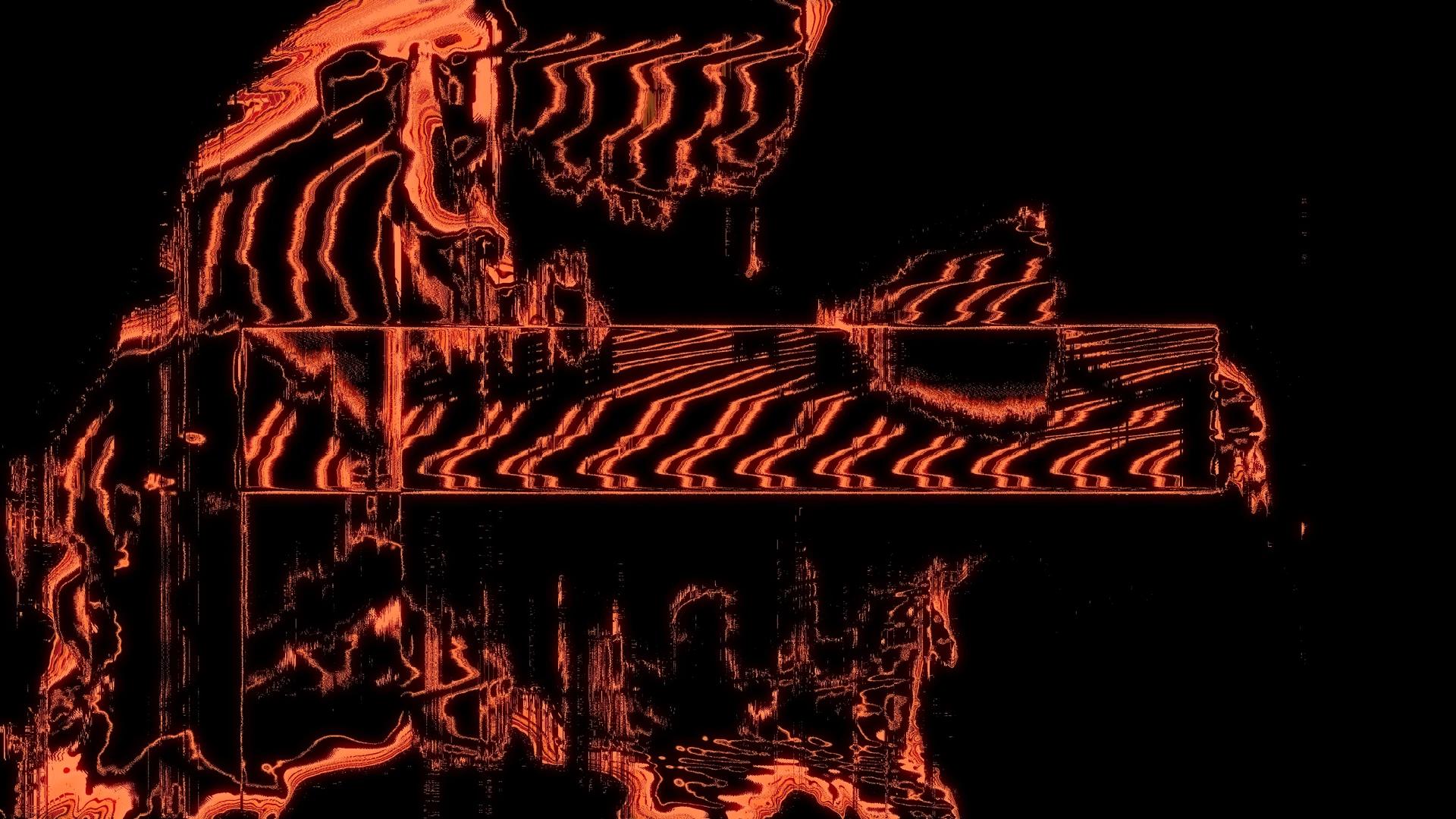 Orange liquid patterns over black textures
